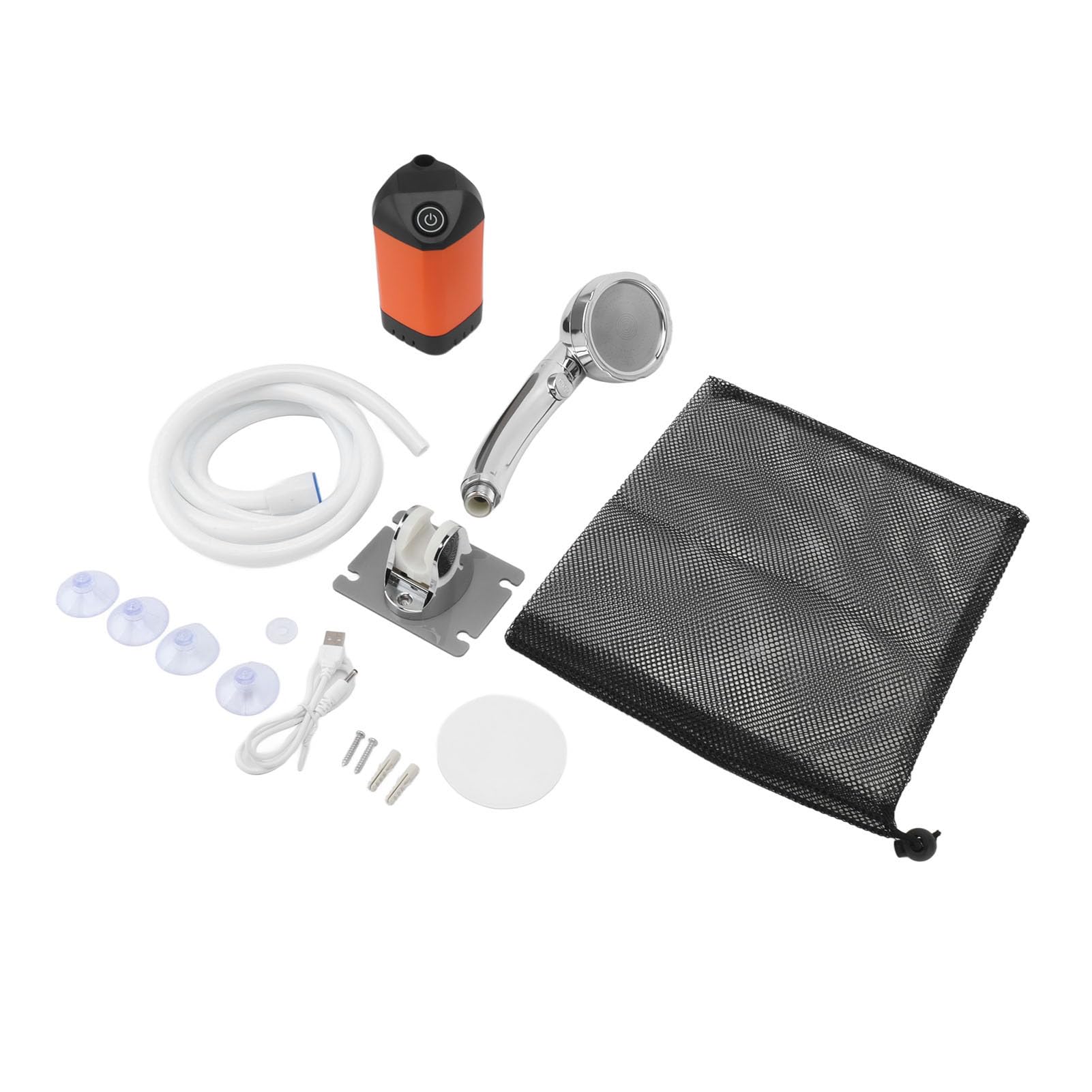 Haofy Portable Camping Shower, 3 Gears Electric Camp Shower with Rechargeable Outdoor Shower Pump and Shower (Orange)