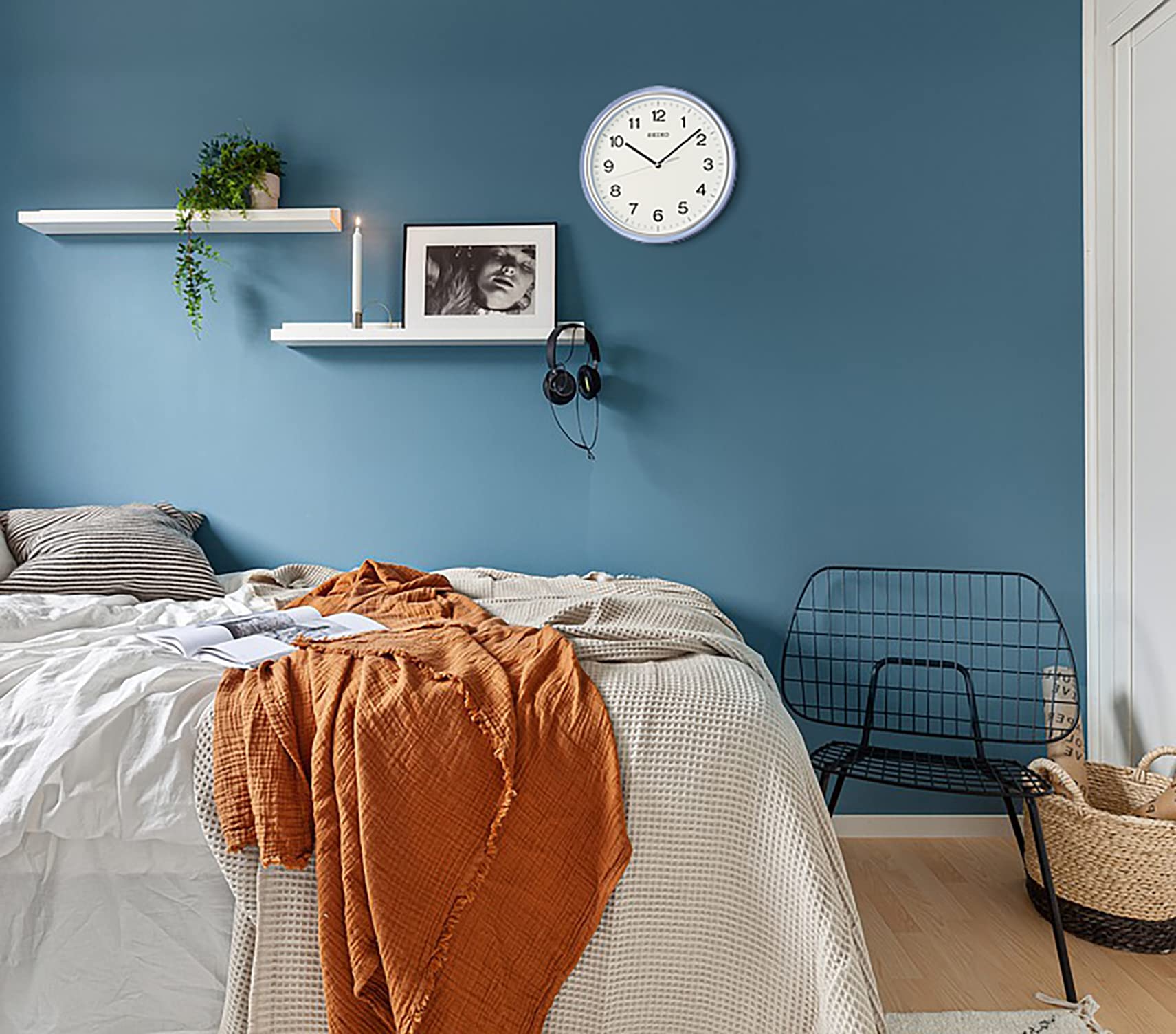 Amazon.co.jp: セイコー 掛け時計 11インチ 大分 パールブルー