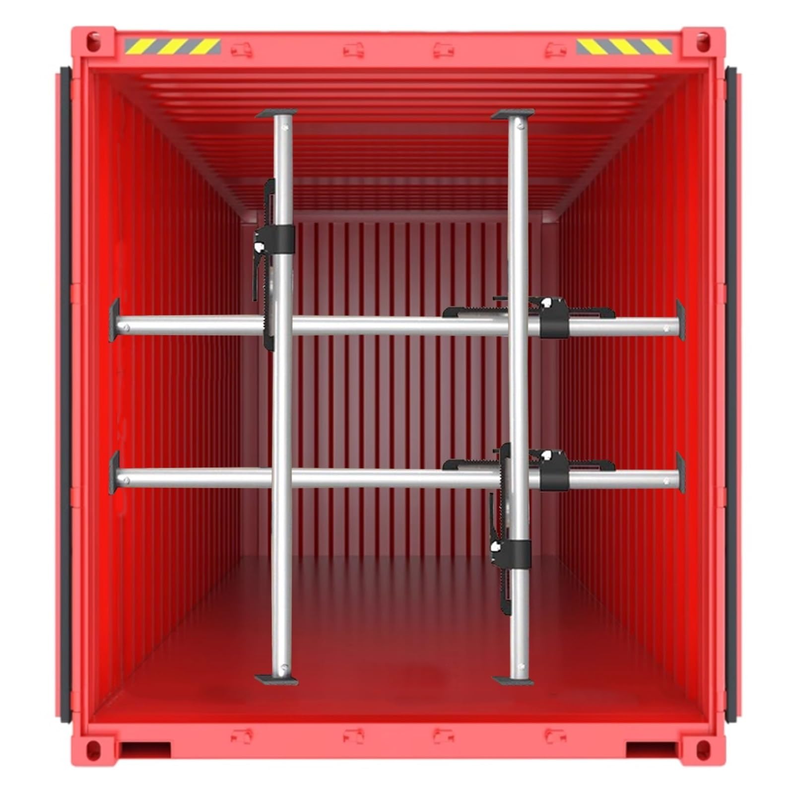 QIYFOZ Ratcheting Cargo Bar，，Adjustable Aluminum Cargo Bar & Load Stabilizer 4 Pack for Trucks, Vans, Trailers & Pickups - Ratcheting Support Poles for Secure Cargo Restraint &