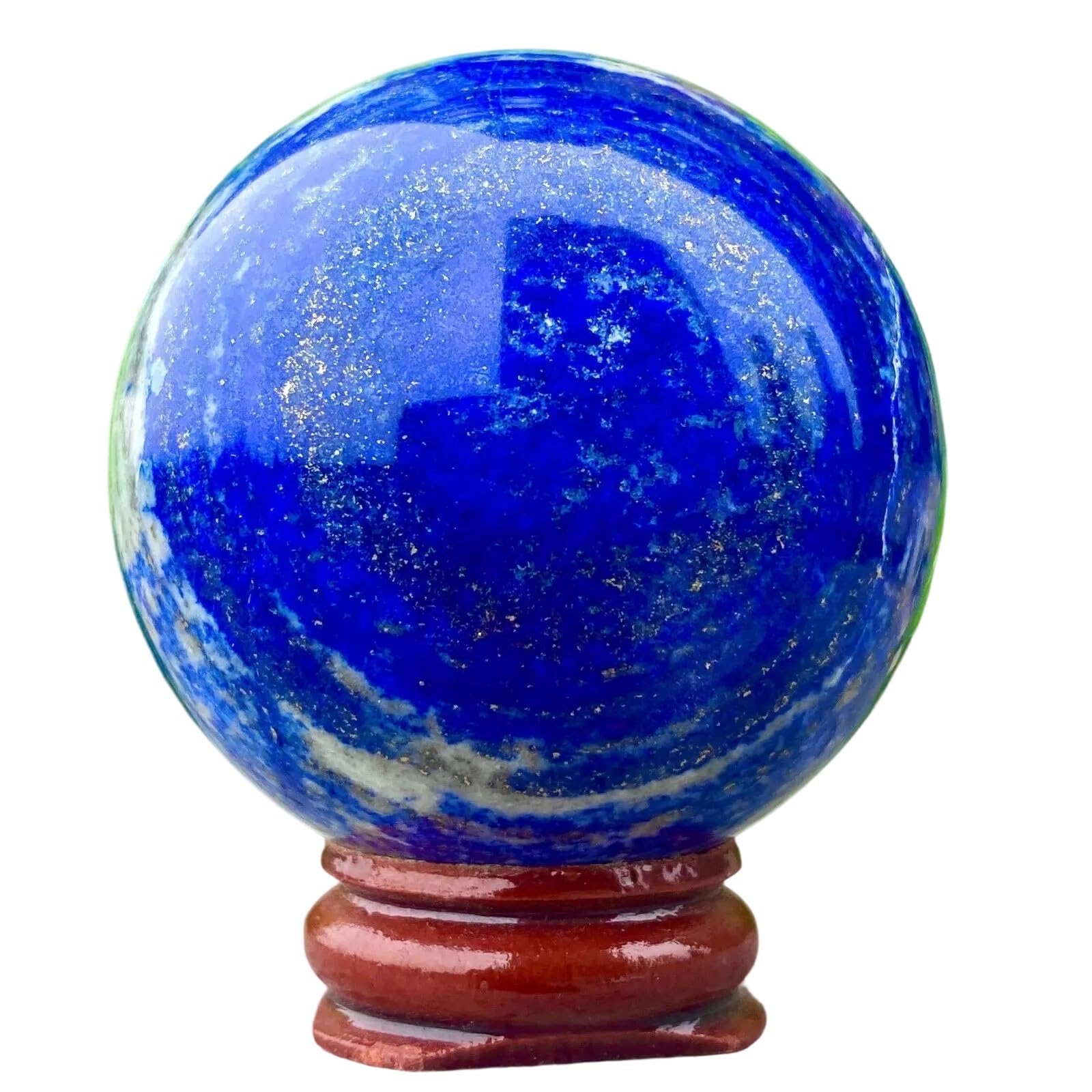 XZCASD Beautiful Natural lapis lazuli crystal ball, a blue gemstone, used for spiritual arrangements and home decorations.(800-900g)