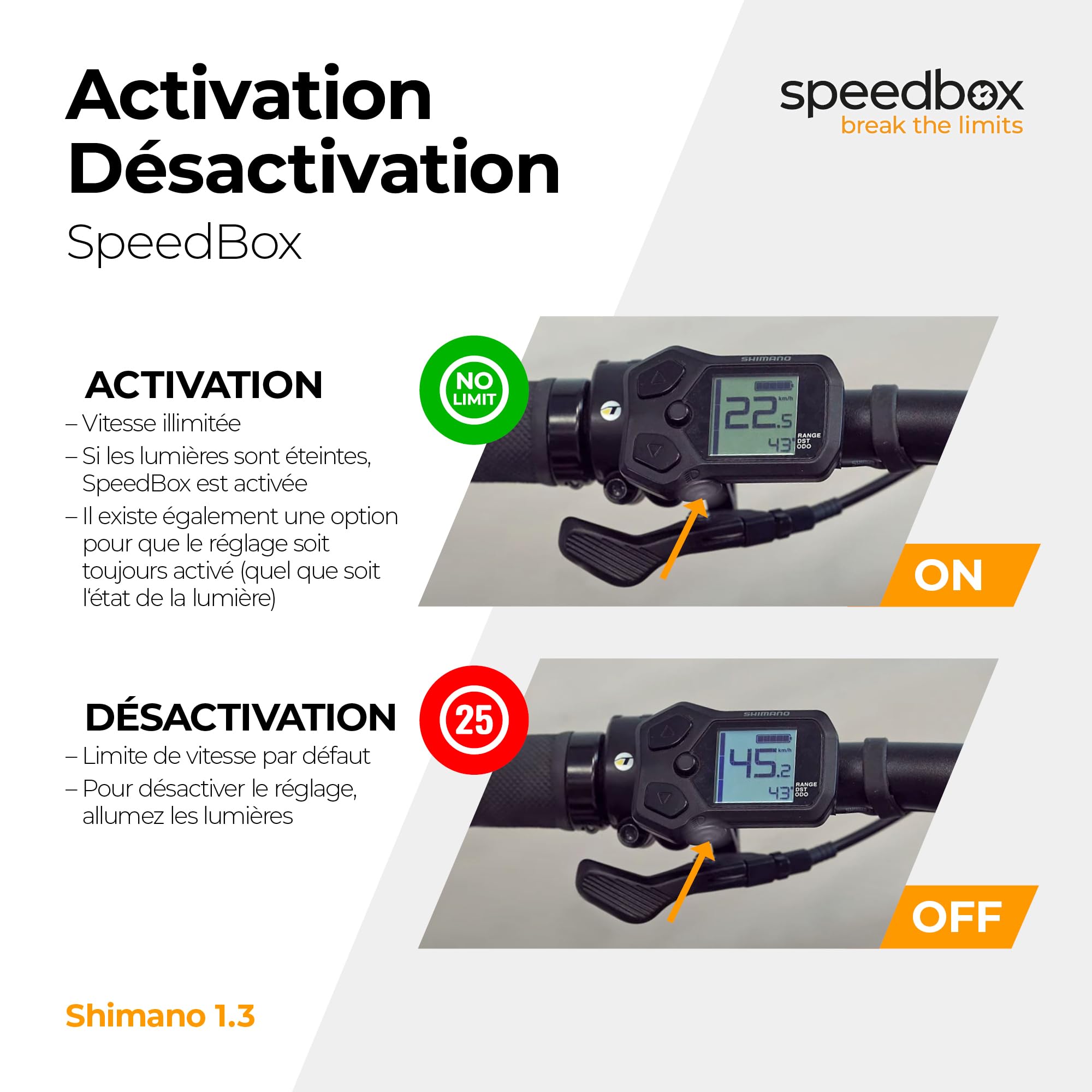 SpeedBox 1.3 Module de Performance E-Bike, Shimano EP8 et EP8 RS | Vitesse d'assistance réglable, Compatible EP8 et EP8 RS, Non compatible avec EP801 ou SpeedBox Connect