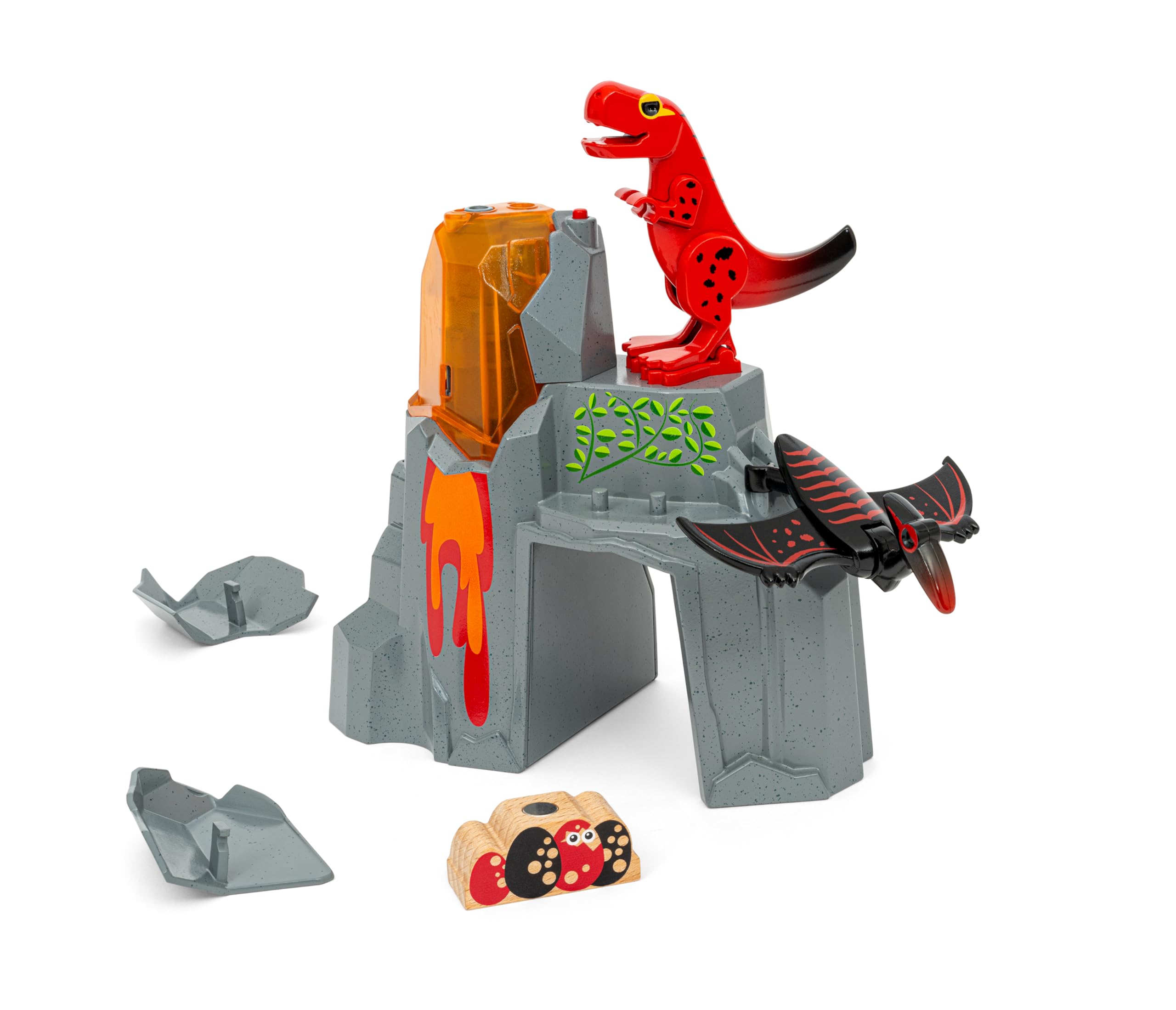 BRIO World - Vulcano Jurassic in Eruzione, Accessorio Pista Trenino, Tema Dinosauri, Set Costruzioni in Legno, Compatibile con Tutti i Prodotti BRIO, Giocattolo per Bambini 3+ Anni