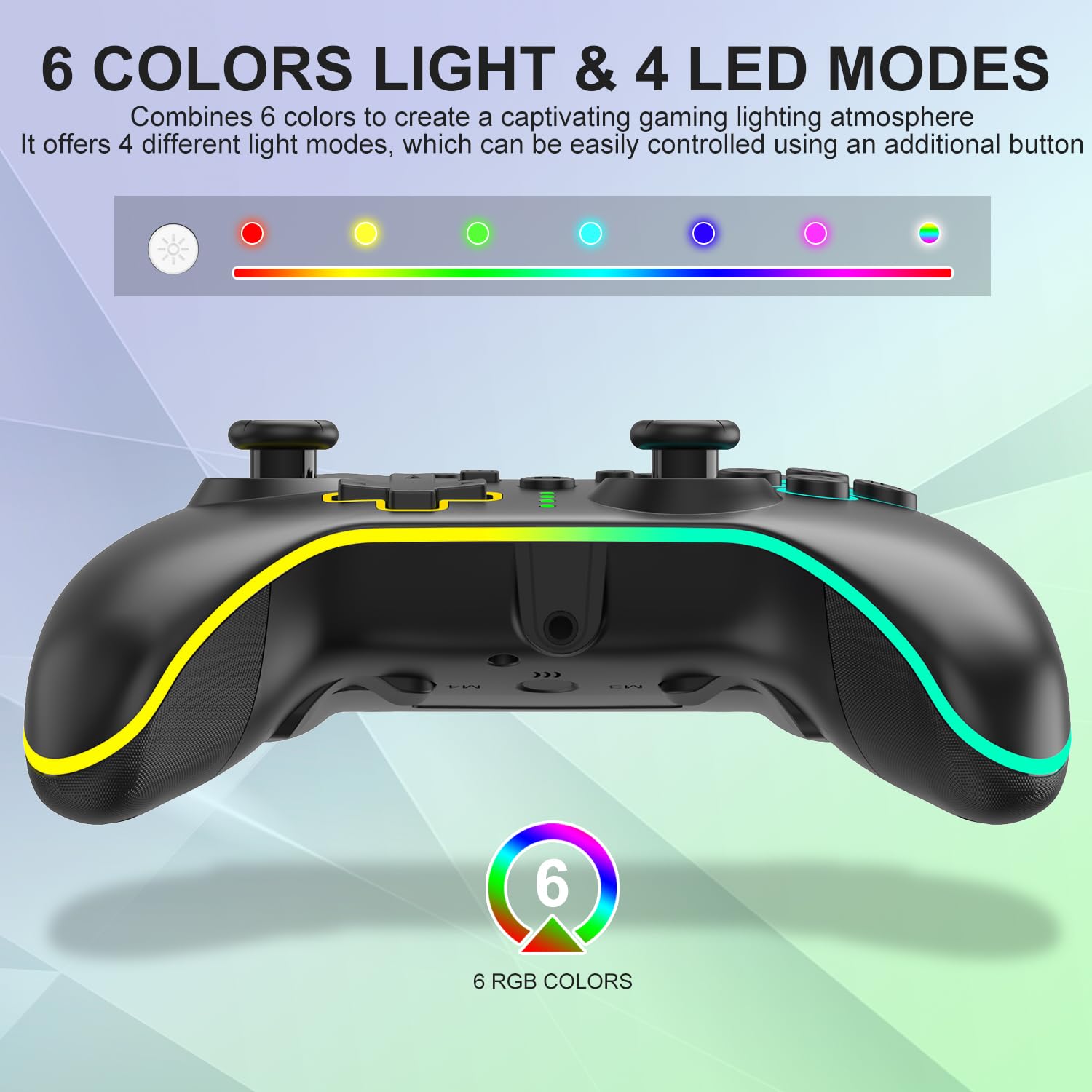 SWCTIM Xbox Controller Wireless für Xbox One, Xbox Series X/S, Xbox One X/S,2.4GHz RGB LED Licht Wireless Controller mit 3.5mm Kopfhörerbuchse,Schwarz
