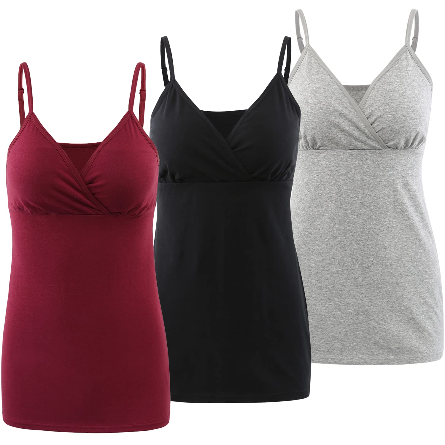 Haut d'allaitement de Grossesse, Camisole de Maternité sans Manches en Coton avec des Bretelles Réglables