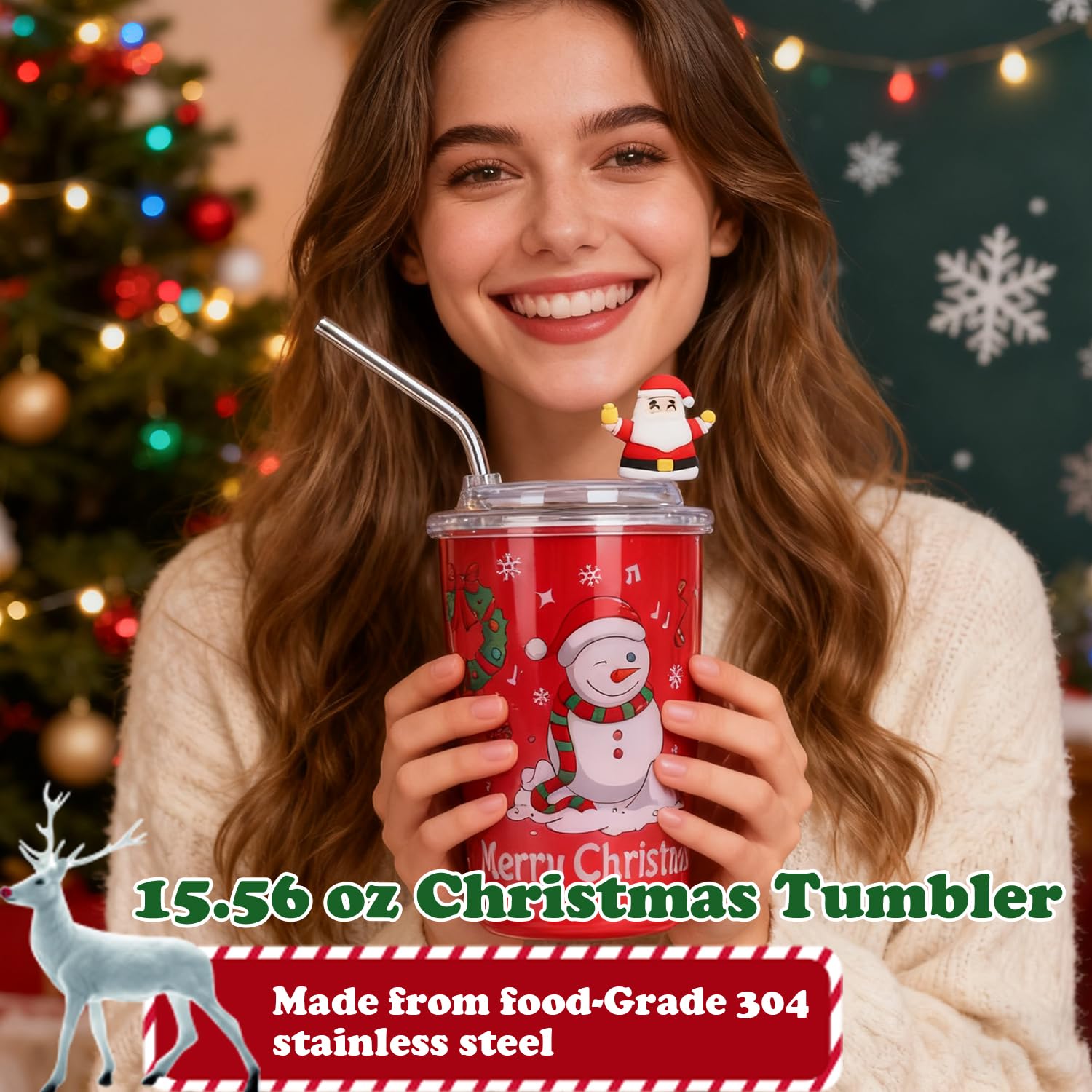 Geschenkset Frauen Weihnachten, Weihnachtsgeschenke für frauen, Geschenke für Weihnachten, Geschenke für Frauen, Entspannende Spa Geschenk mit Tumbler und Handcreme für Mütter, Christmas Relaxing