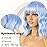 LANCAINI Short Bob Wigs with Bangs for Women Loose Wavy Wig Curly Wavy Shoulder Length Bob Synthetic Cosplay Wig for Girl Colorful Costume Wigs (Light Blue)