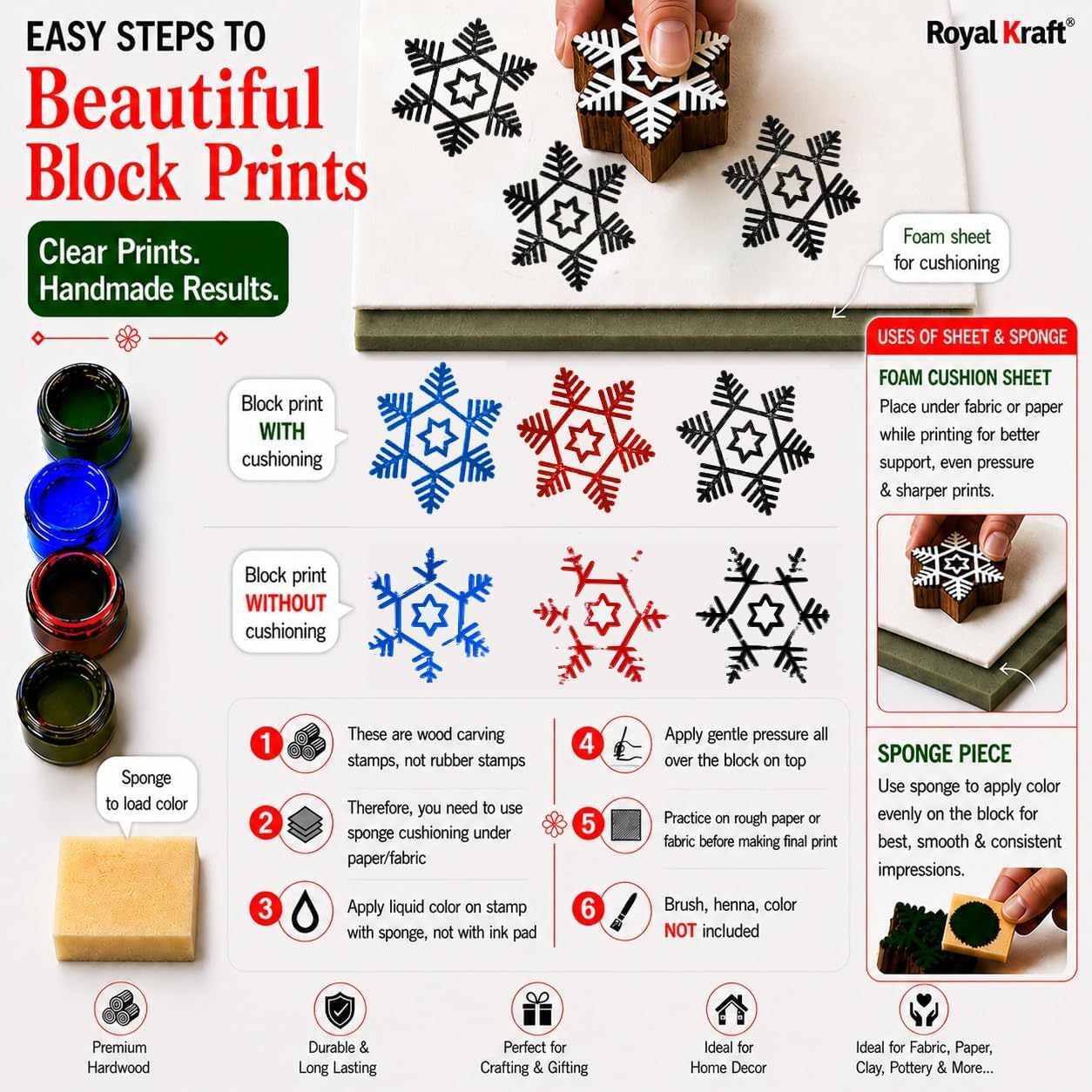 Royal kraft Sortowane drewniane blok druk stempel (zestaw 100) Bulk01_100