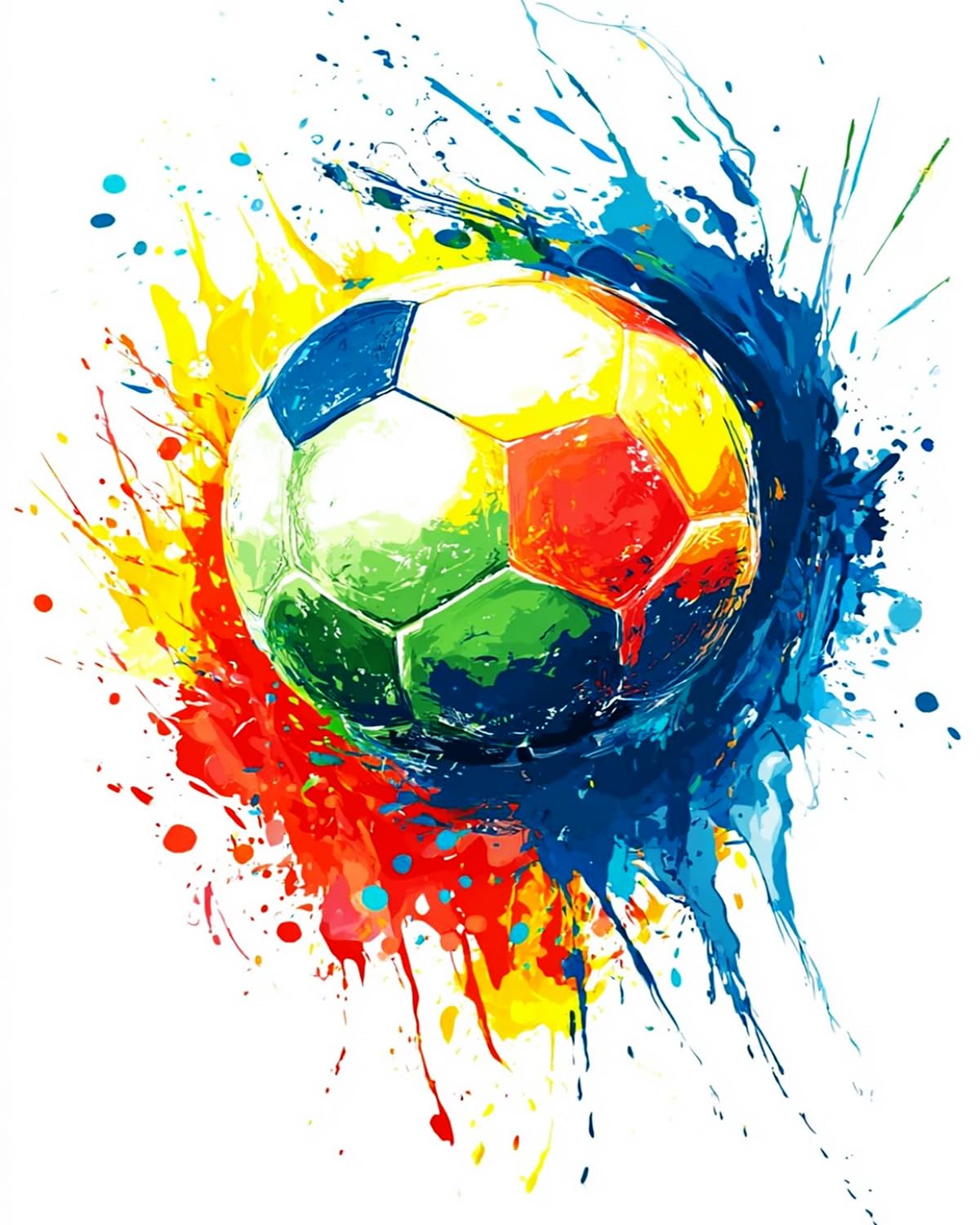 LIUBAISHI Paint by Numbers for Adults, Football, 40x50 cm Acrylic Canvas Kit with Brushes and Paints