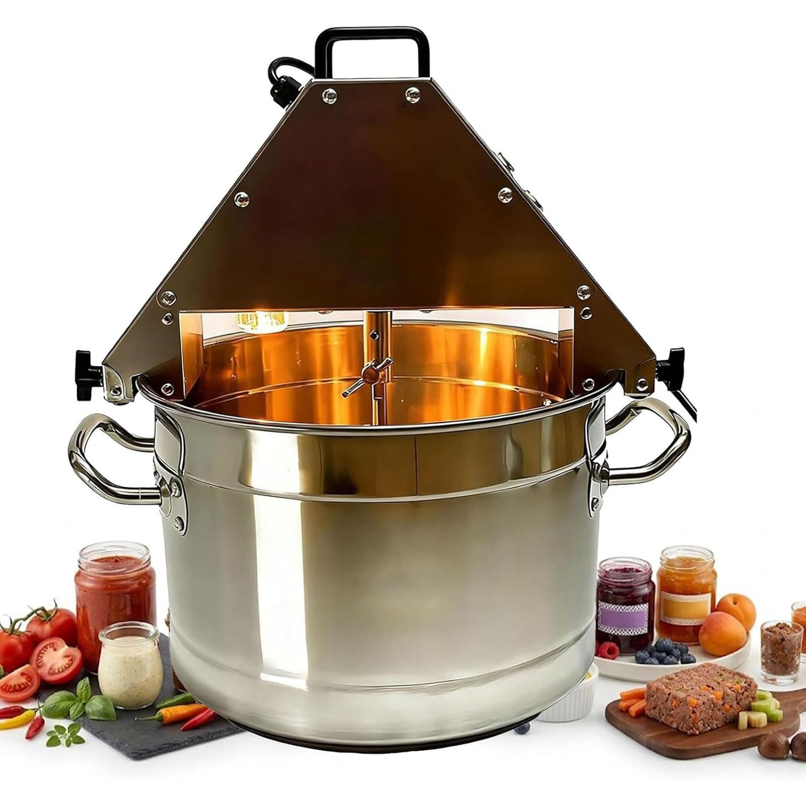 Komercyjna mieszadło do żywności, automatyczny blender do sosów ze stali nierdzewnej o pojemności 2,8 l, z dużym wlotem paszowym 132 mm do robienia dżemów i sosów