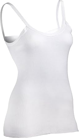 Indera Womens Sleeveless Vest 100-percentage Cotton 1x1 Rib Tank top and cami Shirts, White, Medium US