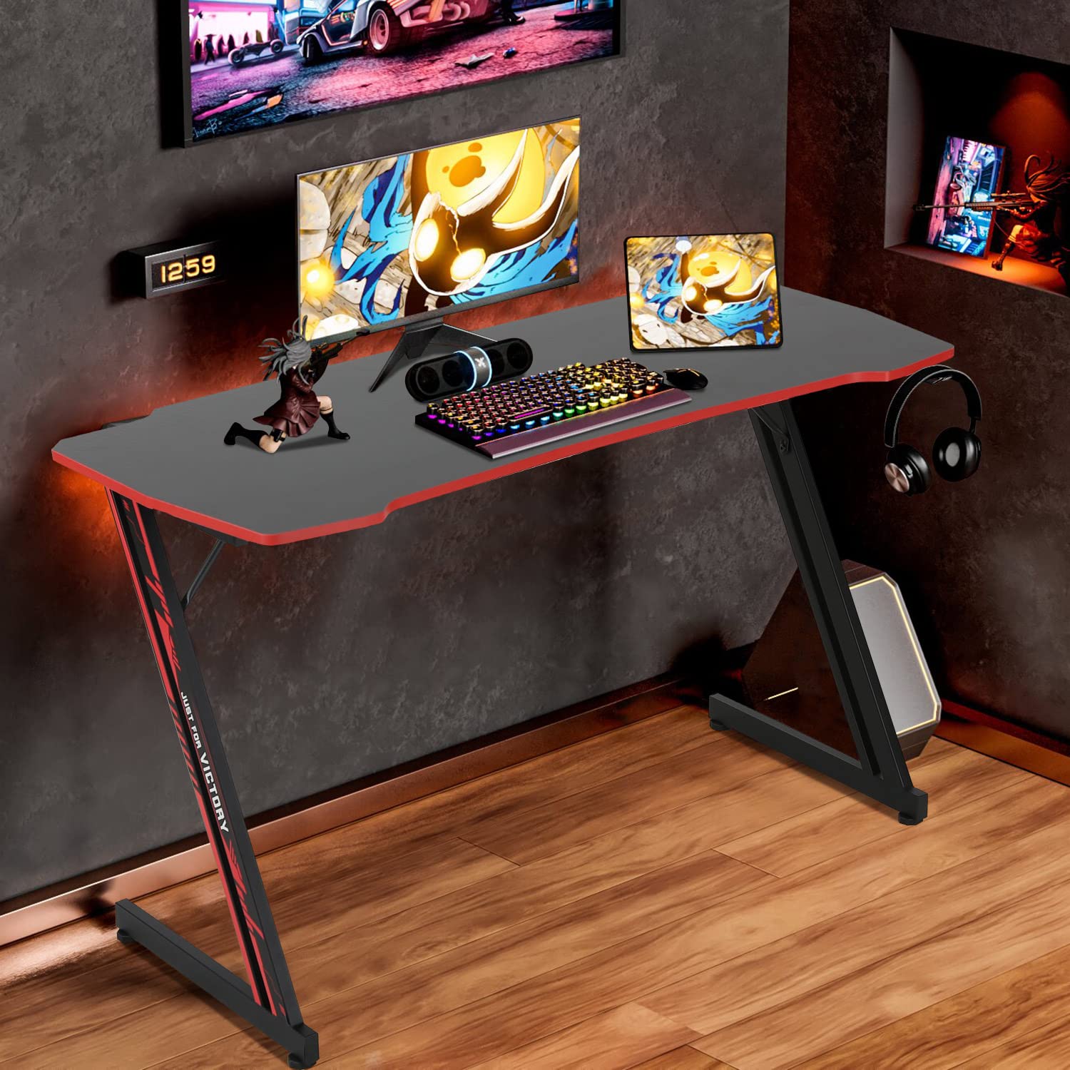 パソコンデスク table for kate Amazon.com: 47 Inch Gaming Desk，Z Shaped Computer Desk with
