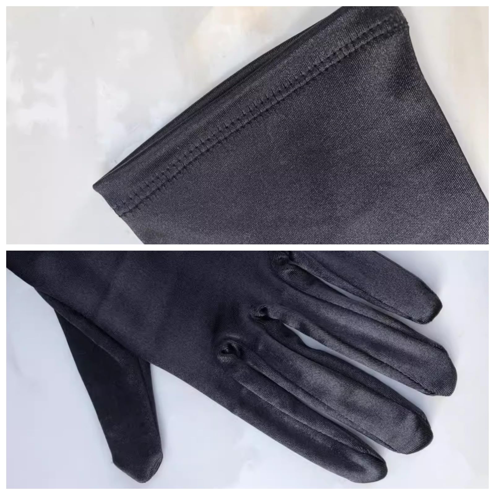 2/7 guantes largos para mujer, color arcoíris, longitud 55 cm, elegantes, de satén, para fiestas
