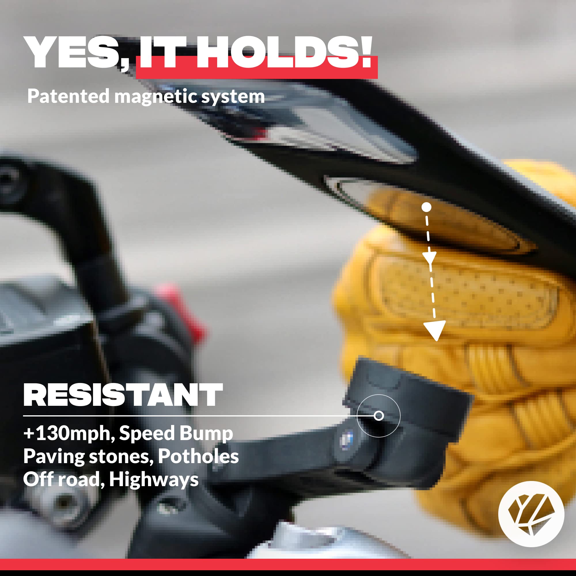 Shapeheart - Magnetic motorbike phone holder Pro with extensor, Black, M - Smartphone up to 14,7 cm (5.78") - Image 2