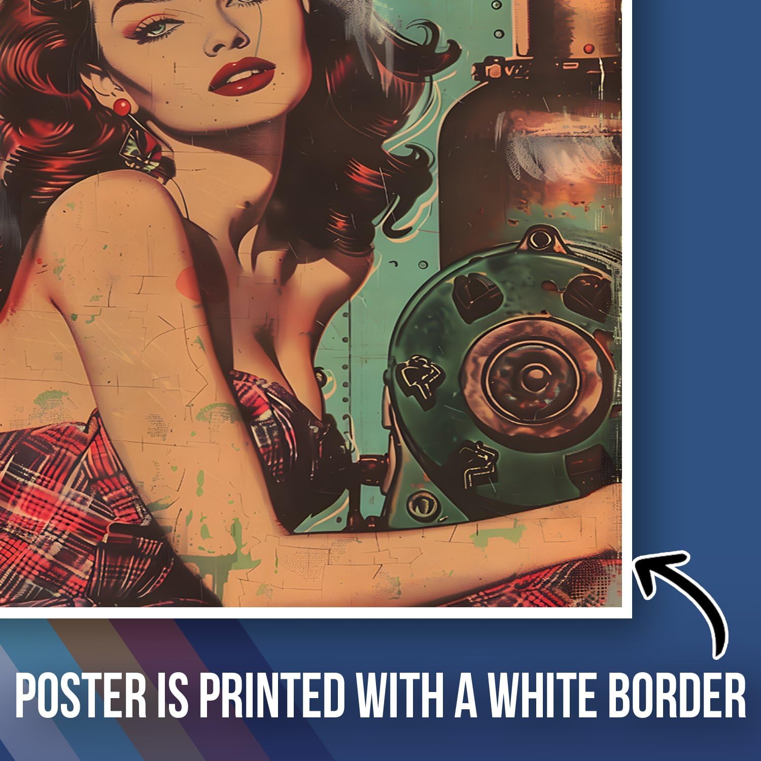 Amazon.com: Vintage Pin-Up Girl Poster - Retro Art Wall Decor