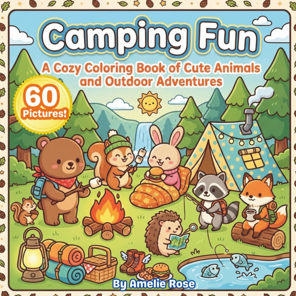 Camping Fun: A Cozy Coloring Book of Cute Animals and Outdoor Adventures (Cozy Coloring Book Collection)