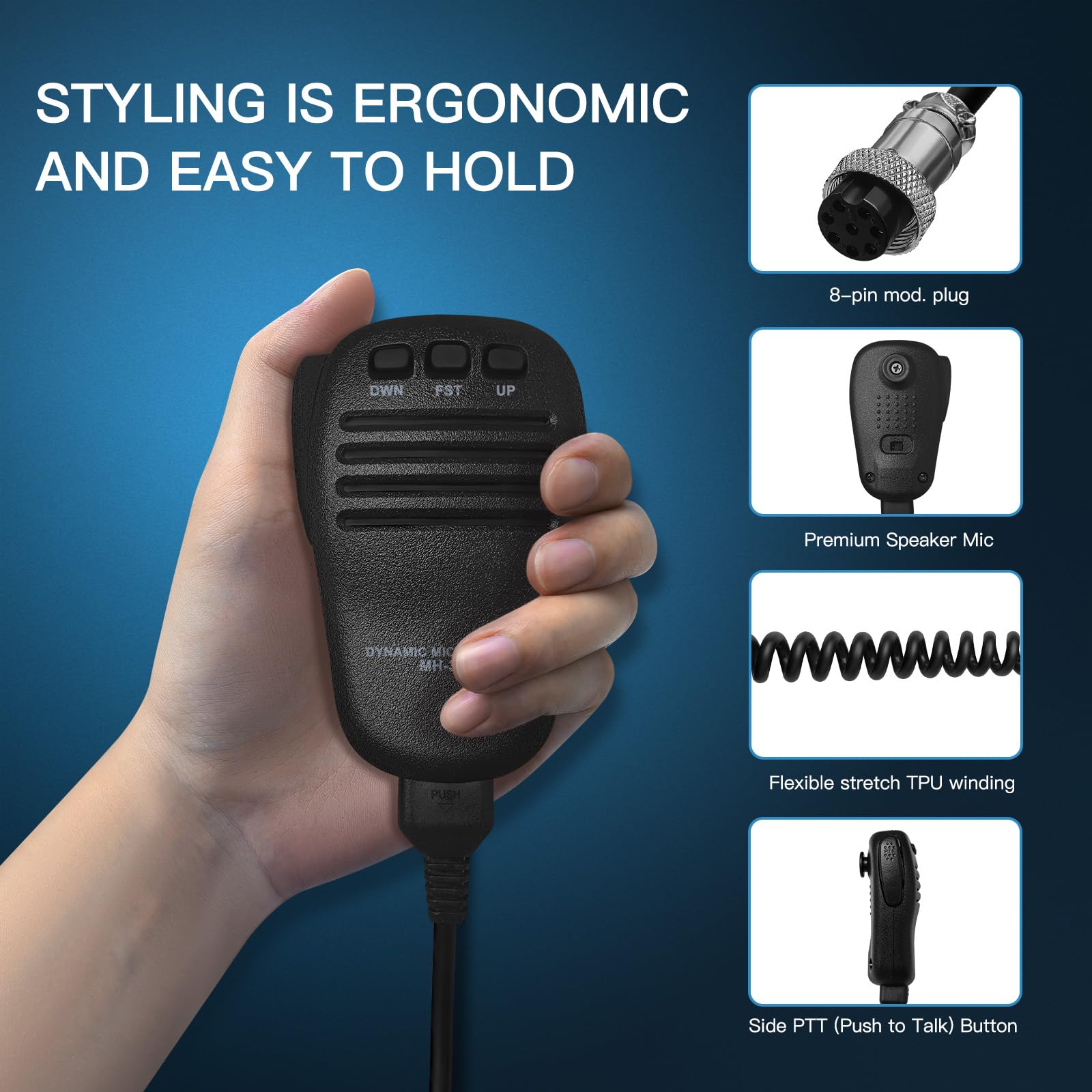 Amazon.com: MH-31B8 Handheld Speaker Mic 8-Pin Microphone Fit for