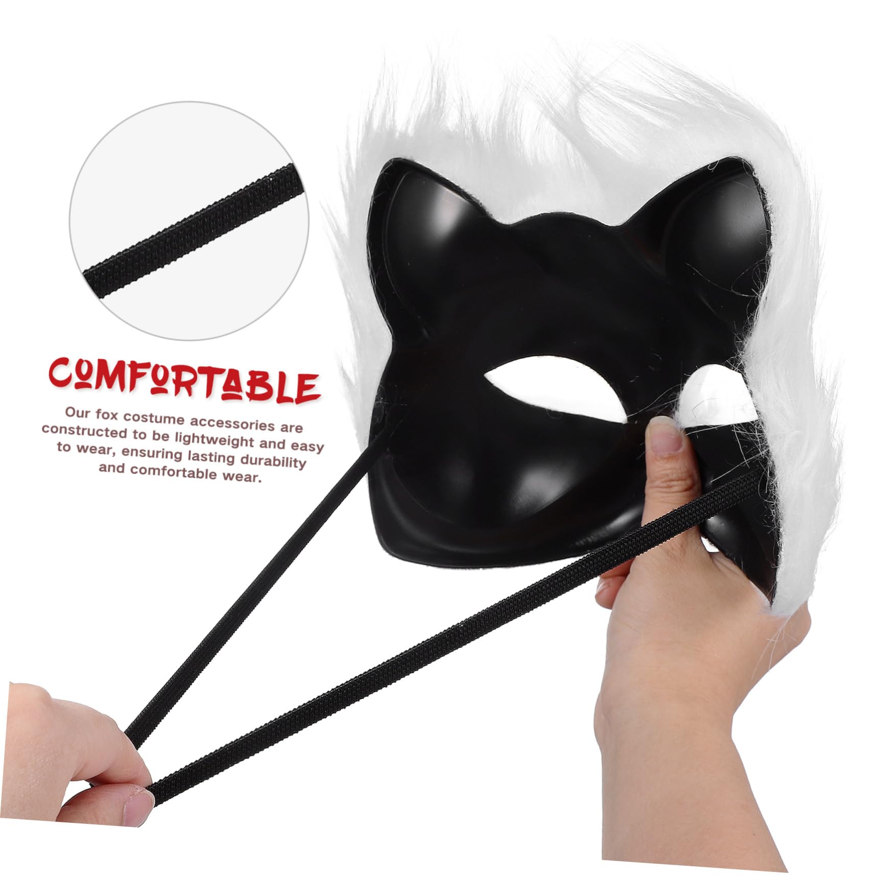 Healeved 2 Juegos Máscara de y de Disfraz para Halloween Set Completo de Accesorios de Fiesta Máscara Animal Fluffy para Cosplay