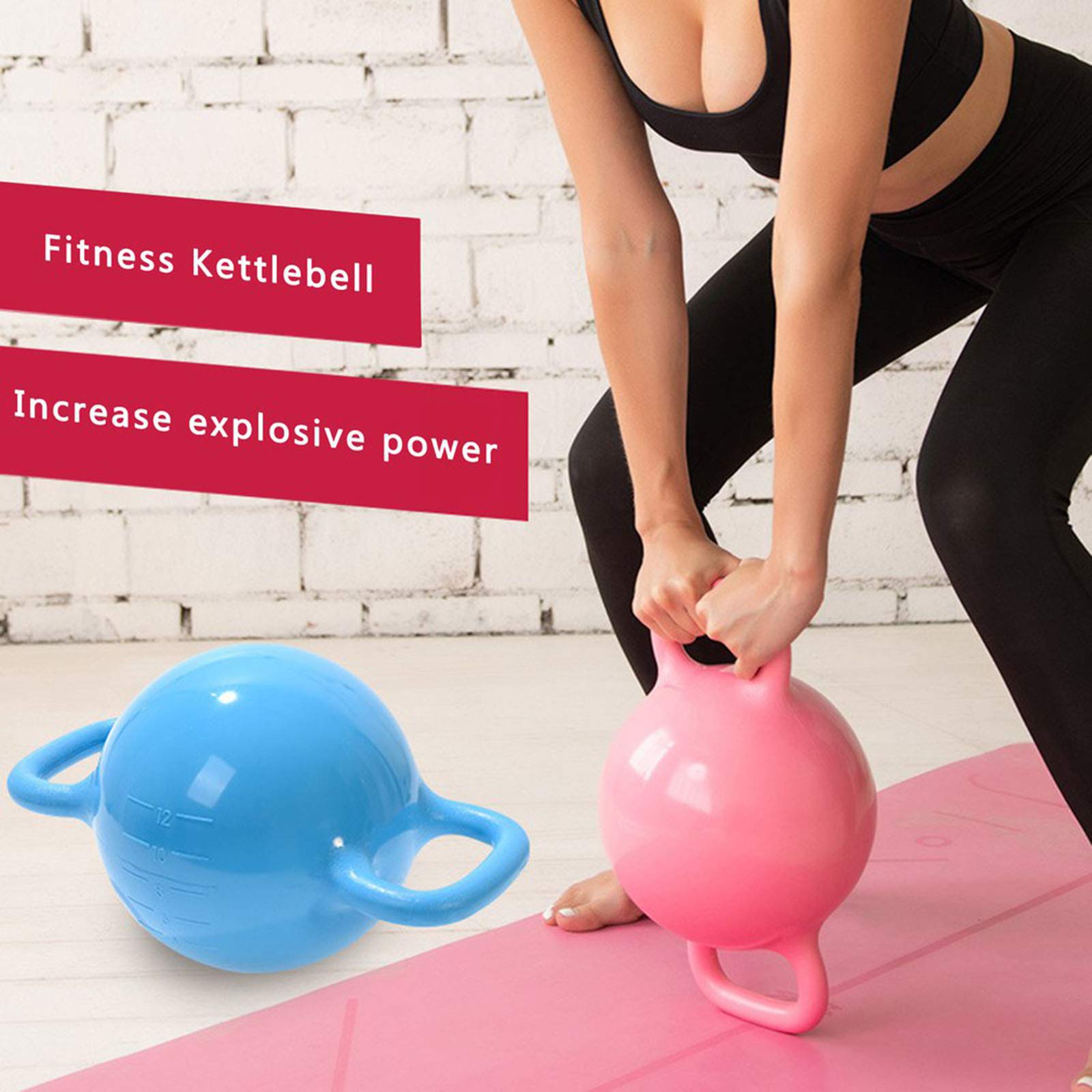 TIM-LI Dzwonki kettlebell wypełnione wodą, regulowany ciężar, z antypoślizgowym podwójnym uchem do kulturystyki, treningu siłowego
