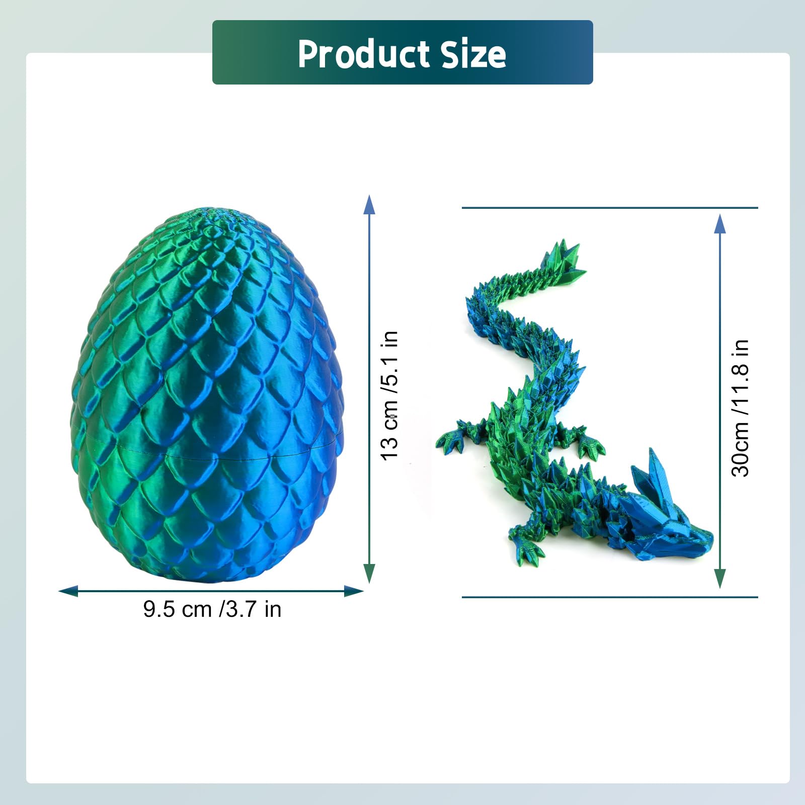 Dellyy – Oeuf De Dragon Imprimé 3D – Dragon Articulé 30 Cm – Or Rouge – PLA – Décoration Et Jouet