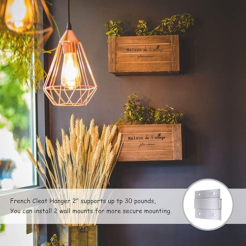 Miniatura 5 de Colgador de fotos para tacos franceses de 2 pulgadas, soporte de aluminio en Z soporta 30 libras, kit de herramientas de soporte de montaje de pared