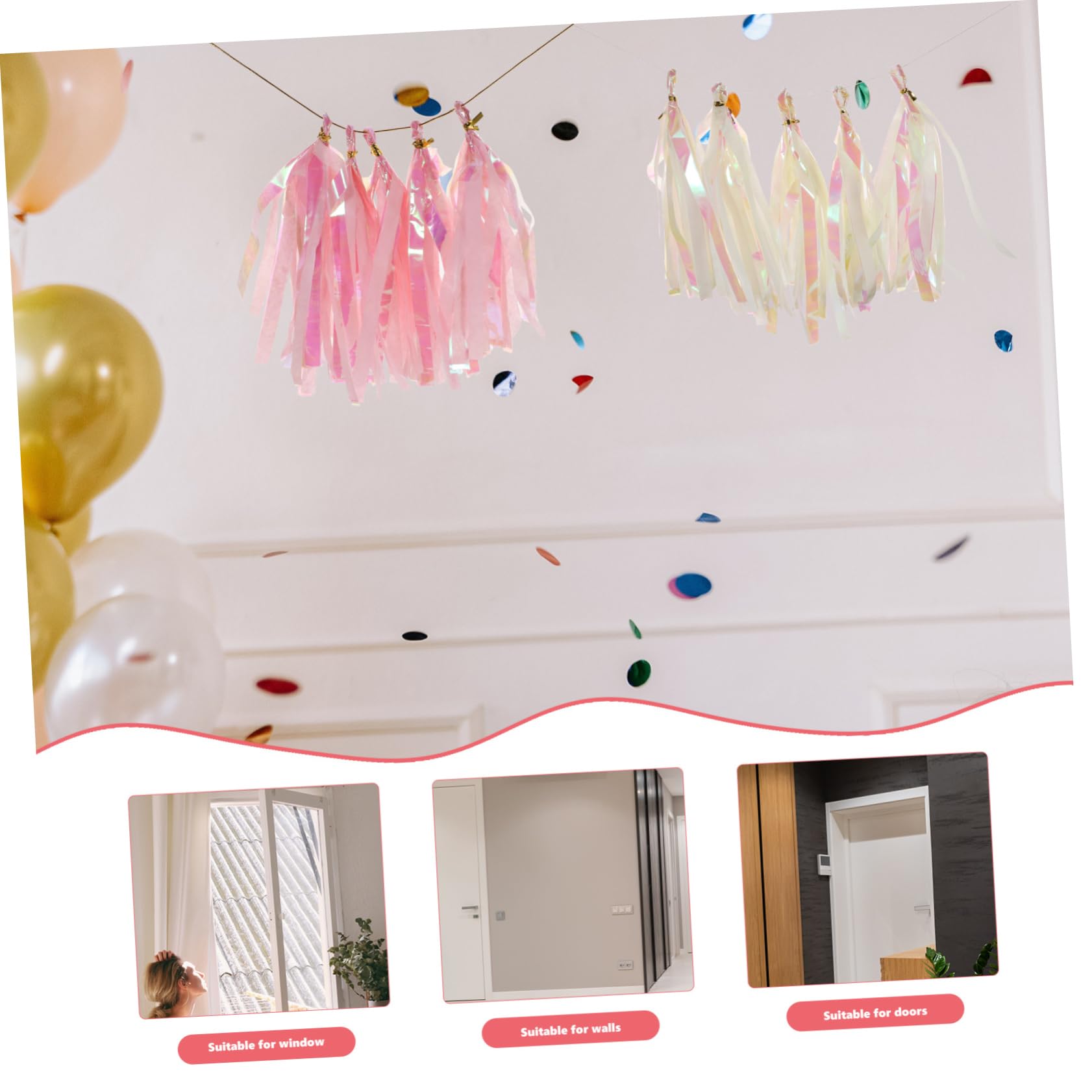 Abaodam 12 Sets Flexible Quaste Banner Für Hochzeit Geburtstag Party Baby Dusche Hängende Dekorationen Quaste Girlanden