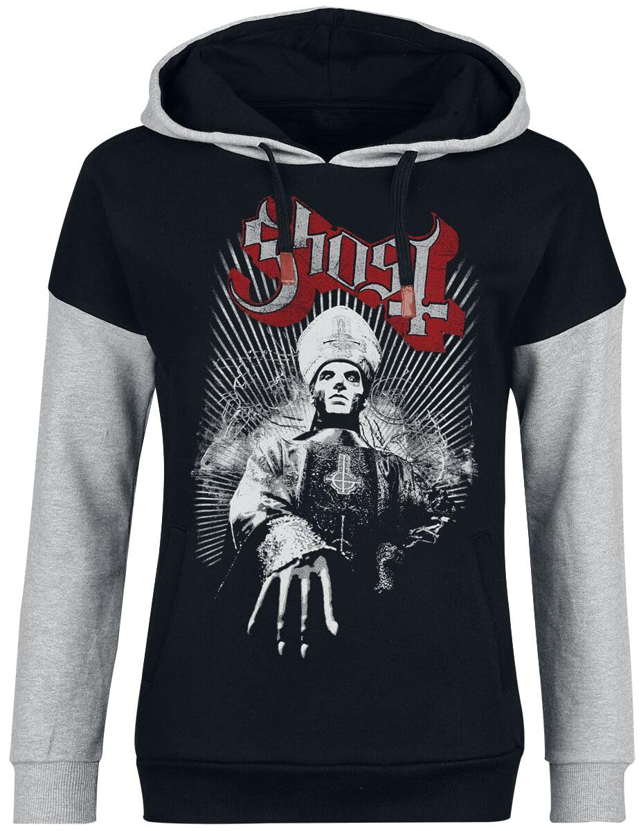Ghost Priest Frauen Kapuzenpullover schwarz/grau meliert Band-Merch, Bands