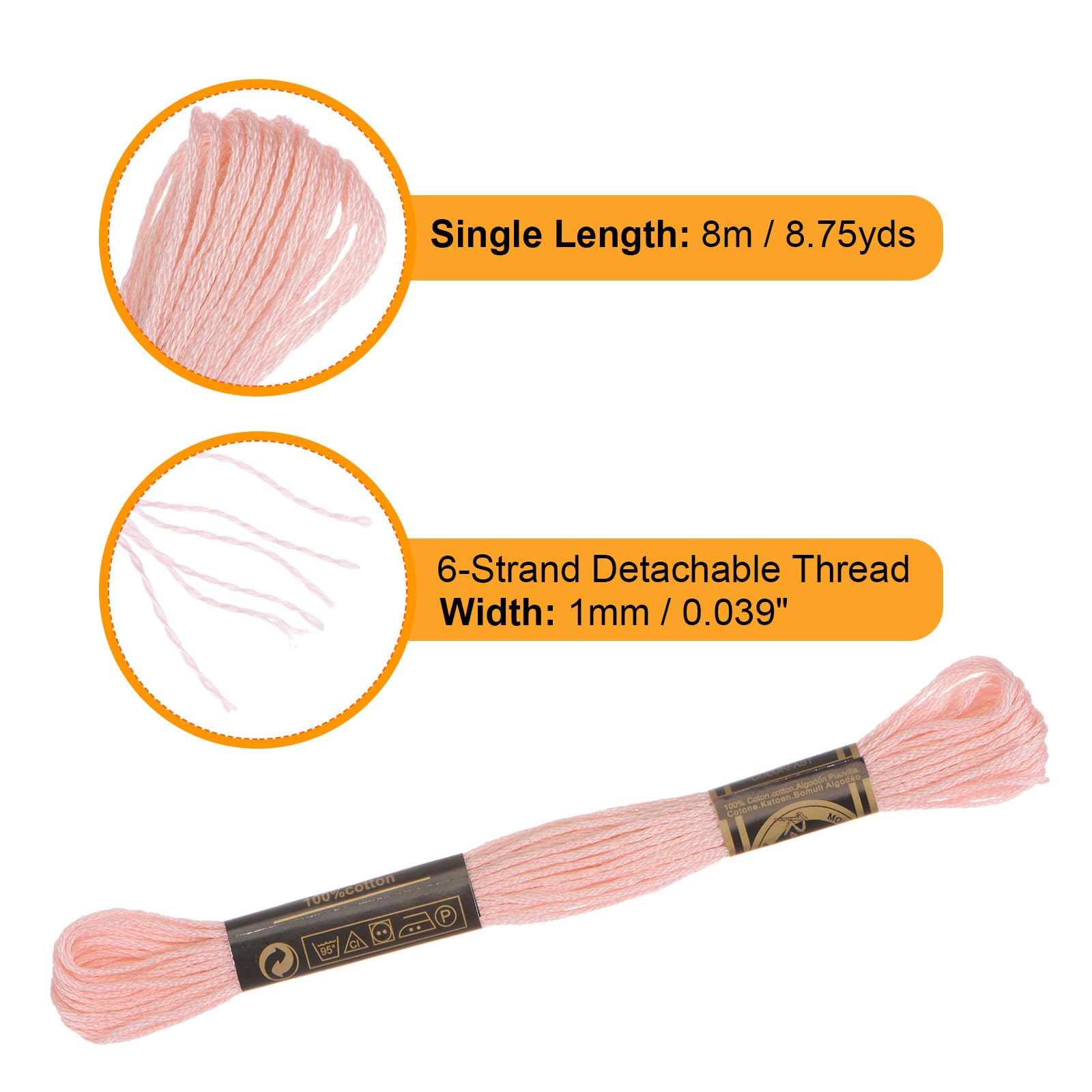 12 Gomitoli Di Filo Da Ricamo In Cotone Egiziano – 8m L'uno Per Punto Croce E Braccialetti (tonalità Nude) - 4