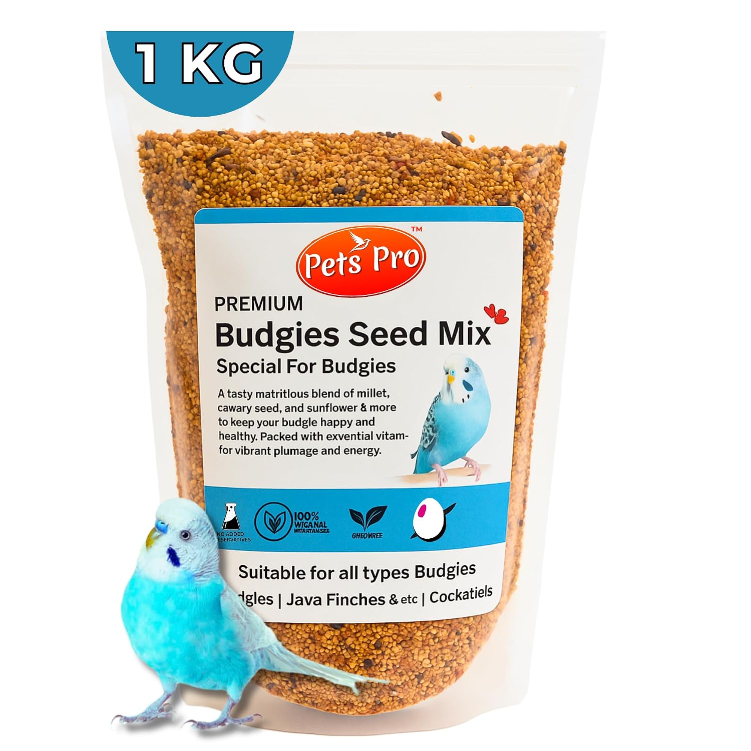 Pets Pro Premium Budgies Food Seed Mix 1KG | 100% Pure Quality | Special for Budgie and All ypes of Birds | Natural & Heal... - Review, Price and Buying Guide