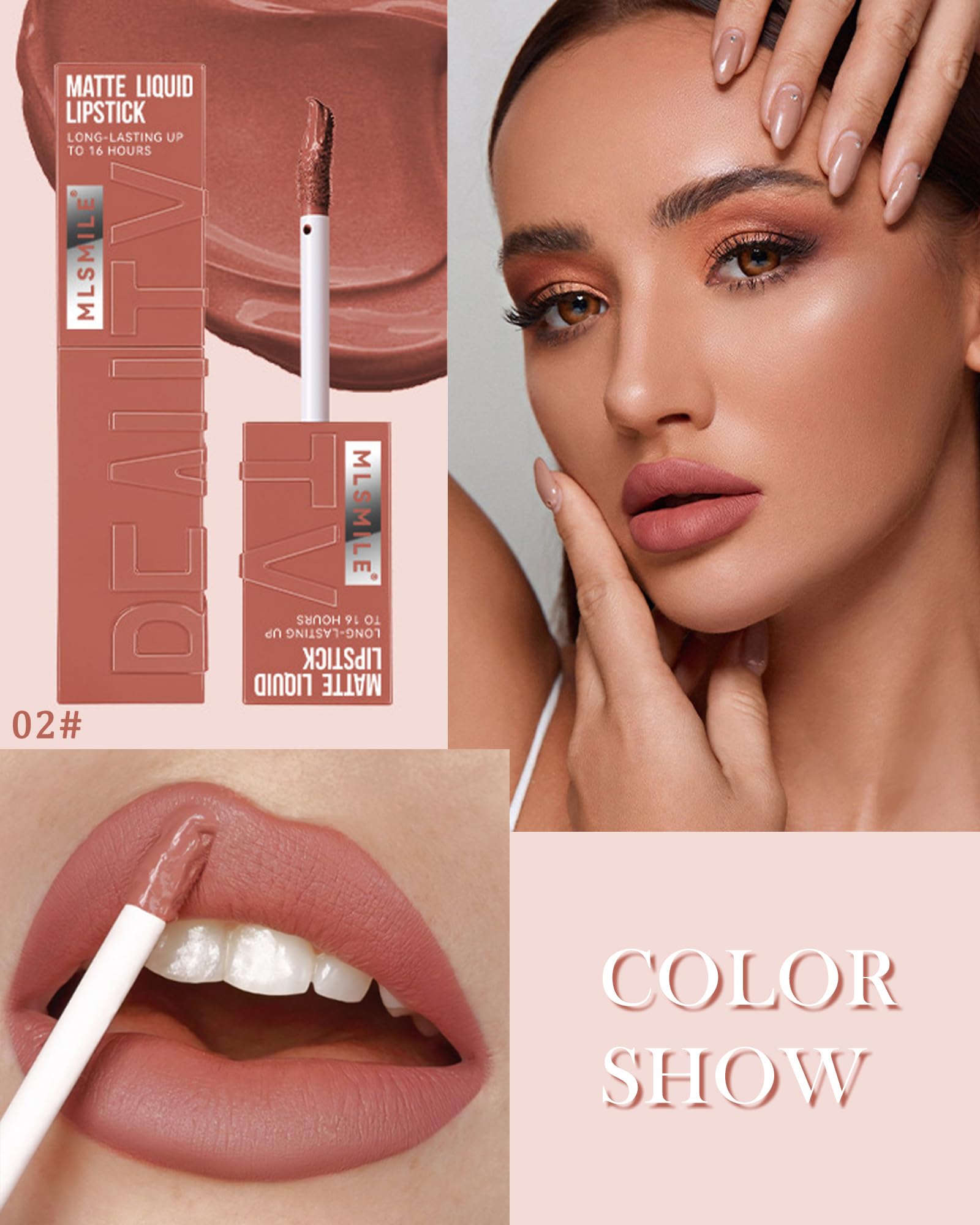 Matte Liquid Lipstick,1Pcs High Pigmented Color Lip Stain Tint,Super Velvet Matte Lip Gloss, Up to 16H Wear - Image 2