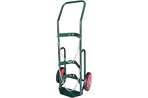 Single Cylinder Welding Cart: 6" x 14" Base, 49" High, Solid Rubber 10" Tires