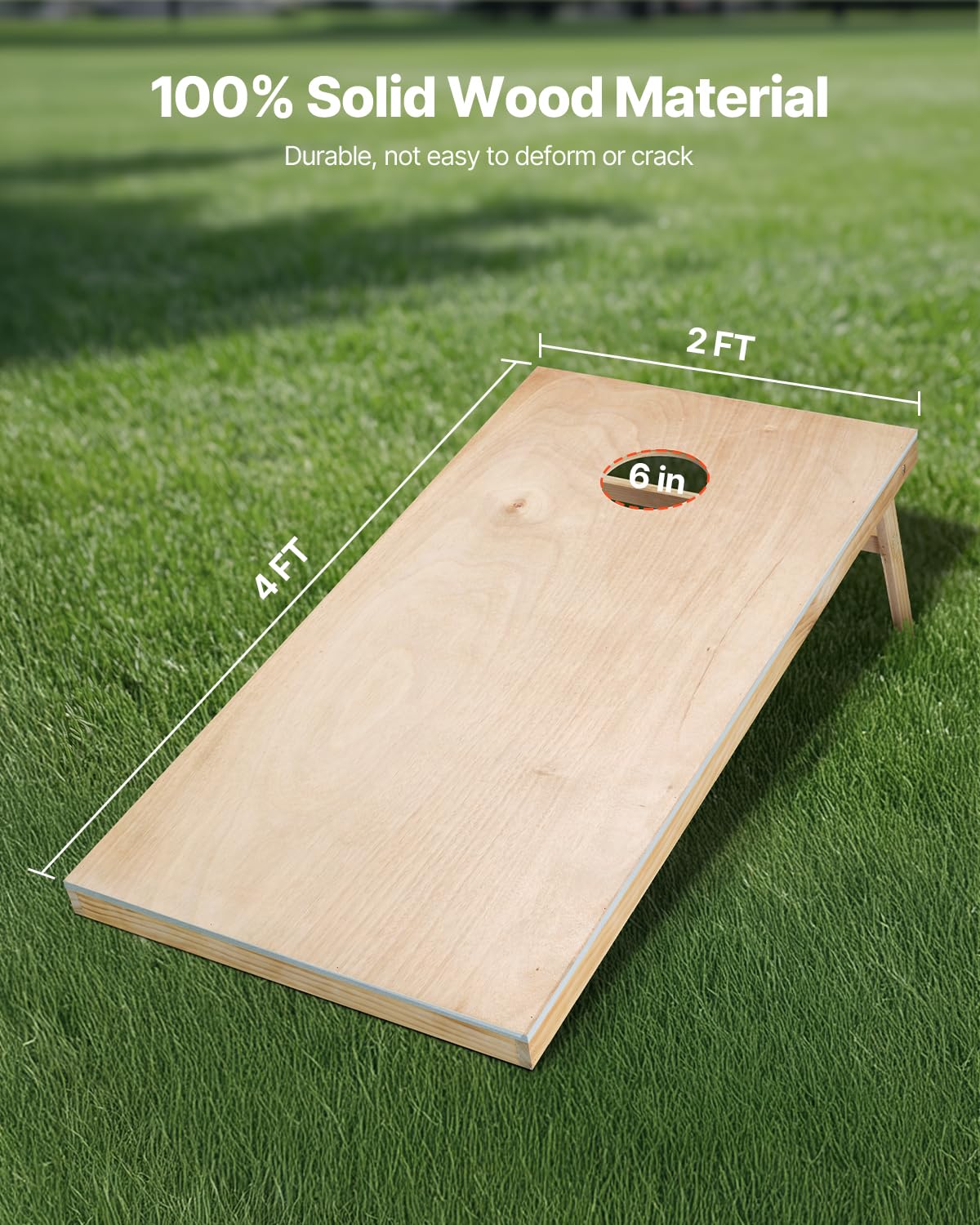 VEVOR Cornhole Spiel Set (1255 x 600 x 302 mm) Cornhole-Spielbretter, tragbares Wurfbrett aus Massivholz, Cornhole-Spiel für Erwachsene, inkl. Tragetasche, für Garten Hinterhof Strand Camping