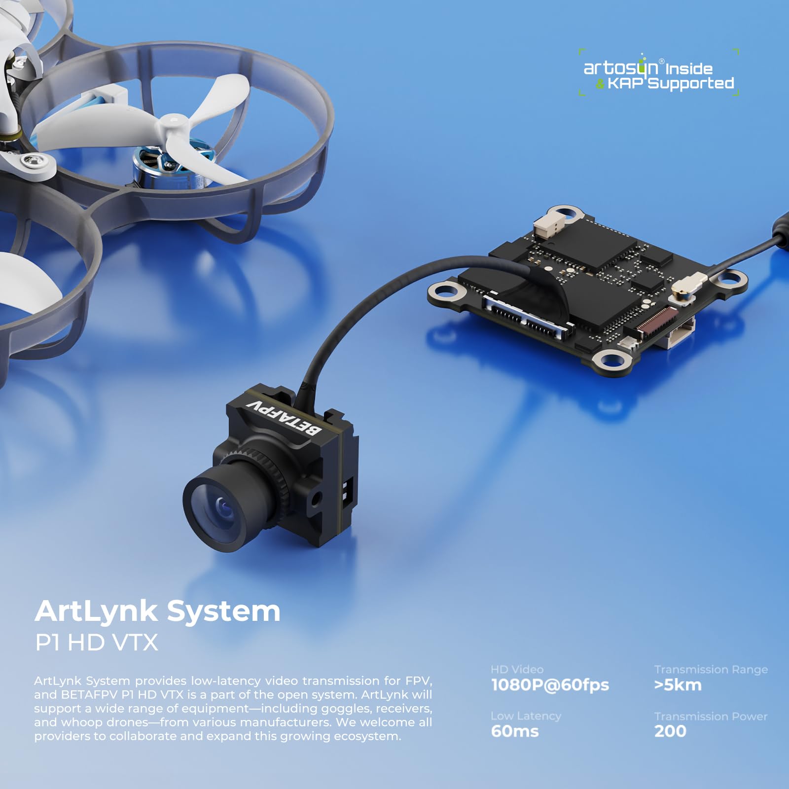 BETAFPV ELRS Meteor75 Pro P1 1S bezszczotkowy dron Cinewhoop z jednostką powietrzną 1080P P1 HD VTX, matryca 1S 3 w 1 HD FC, silnik 1102 22000 KV, 45 mm 3-ostrzowa podpórka do nagrań kinowych FPV