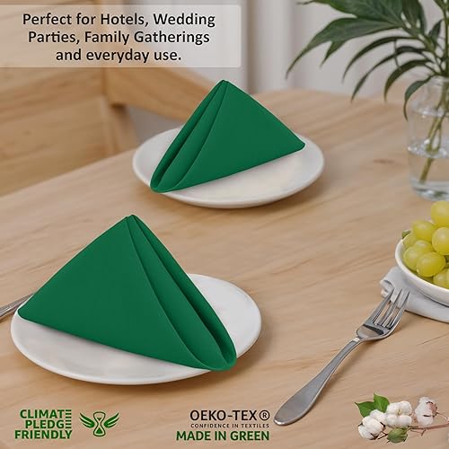 Miniatura 6 de Ruvanti Juego de 12 servilletas de tela, 18 x 18 pulgadas, 100% algodón, lavables, suaves y absorbentes, perfectas para bodas, Navidad, cenas de