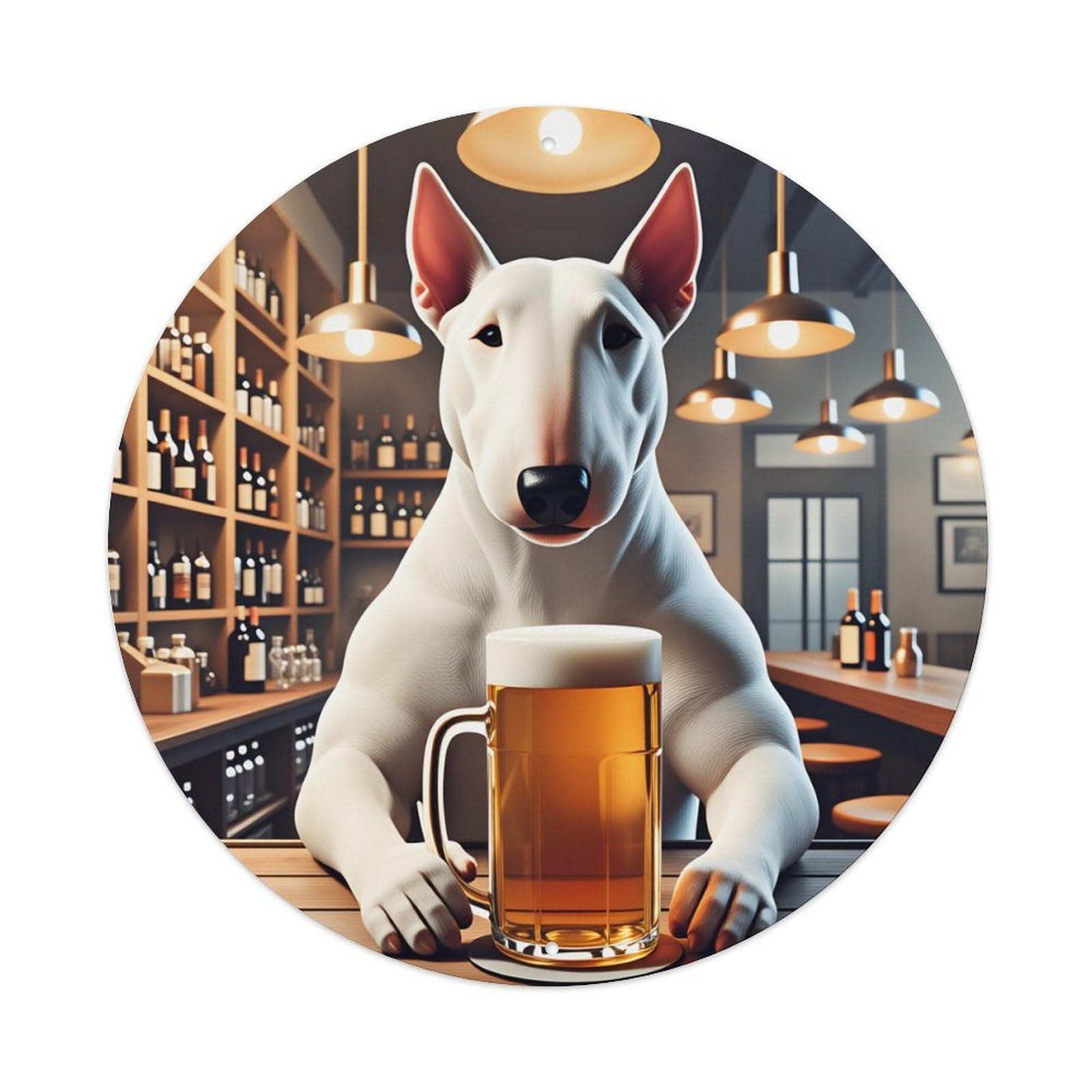 Dog Beer Bar Scene Art Metal Tin Sign Vintage Garden Bedroom Cafe Bar Man Cave Home Wall Decor Metal Poster 8x8 inches