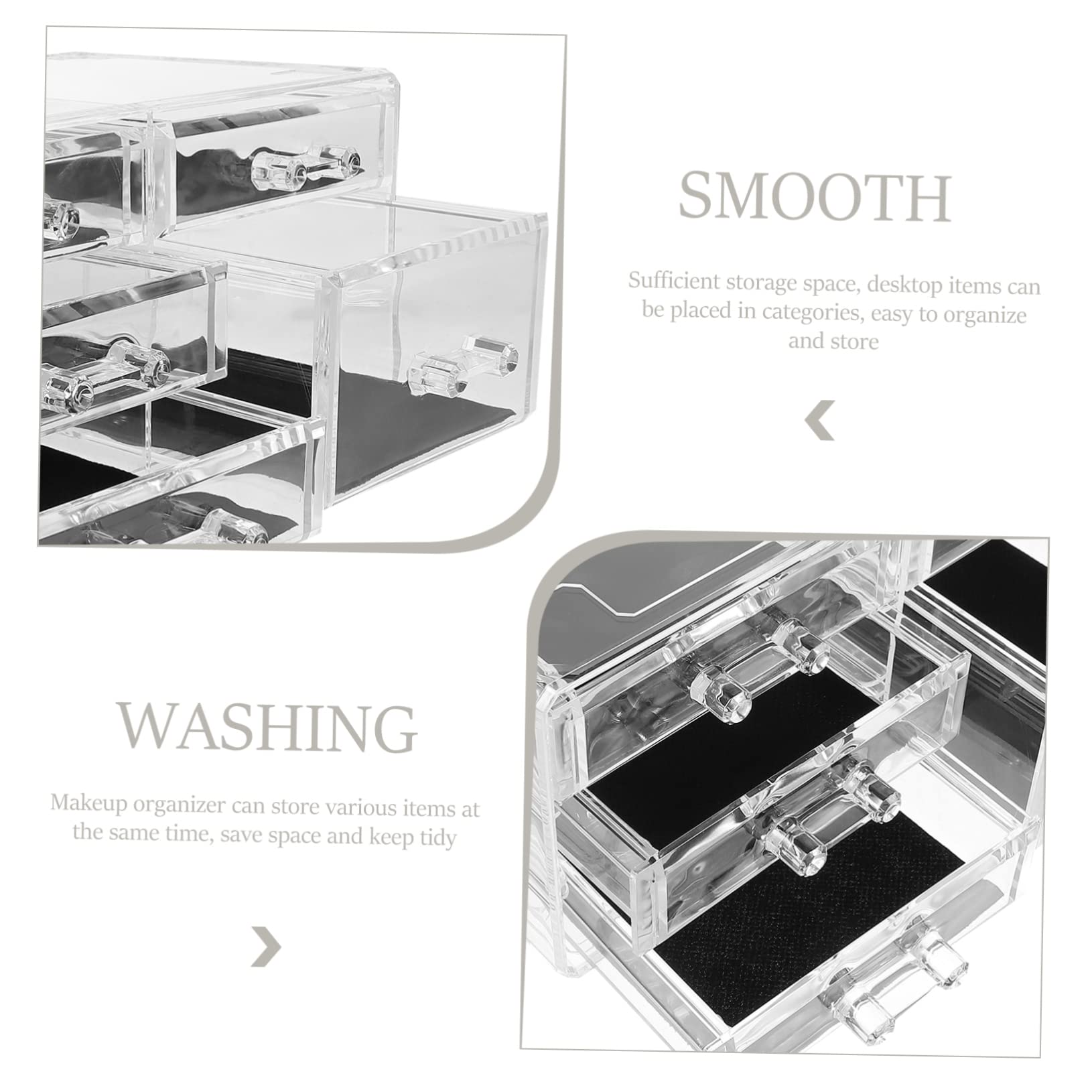 Cabilock Caja de cosméticos Transparente organización del baño Organizador de Maquillaje Almacenamiento de Maquillaje envase cosmético Sombra Caja de Maquillaje Necesidad
