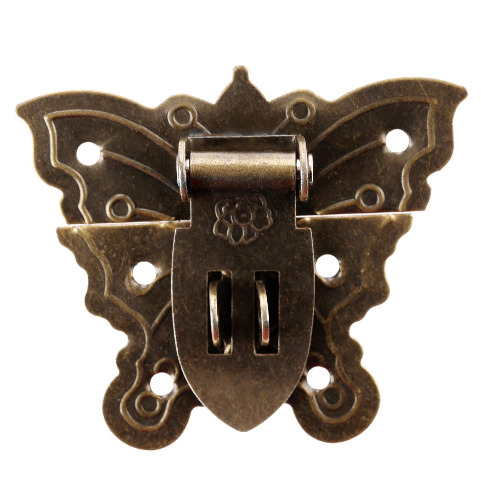 Duo Er 60 * 51Mm Antique Furniture Hardware Jewelry Wood Butterfly Box Clasp Drawer Suitcases Hasp Latch Buckle Clasp Furniture Fittings