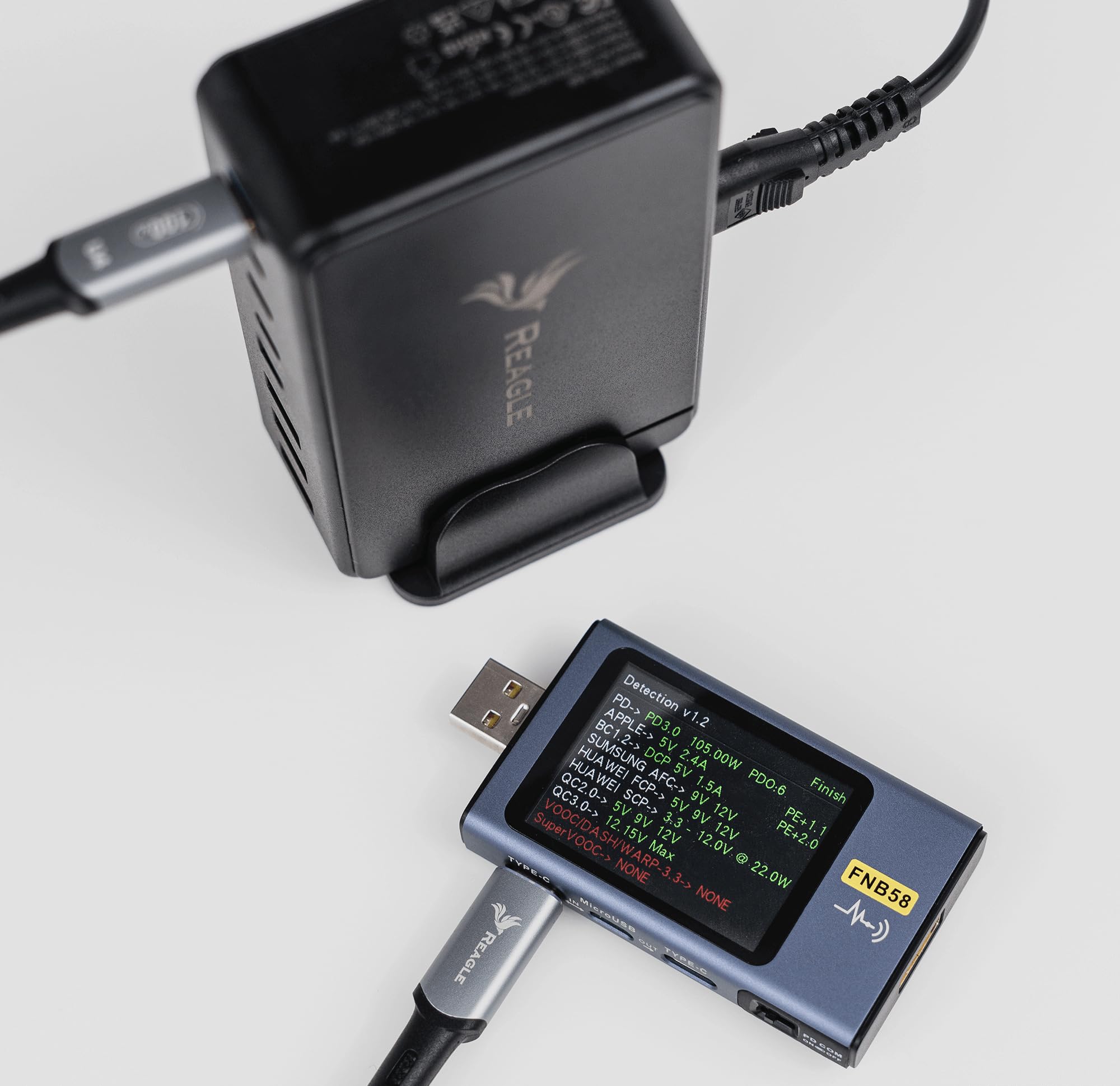 Cargador rápido 8 en 1 GaN III 440 W PD 5X USB C 3X QC 3.0 para iPhone
