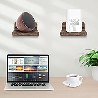 Vista 2 de Wood - Soporte de altavoz montado en la pared, soporte para cámara de monitor, estante pequeño para altavoz Bluetooth, cámara web, teléfonos