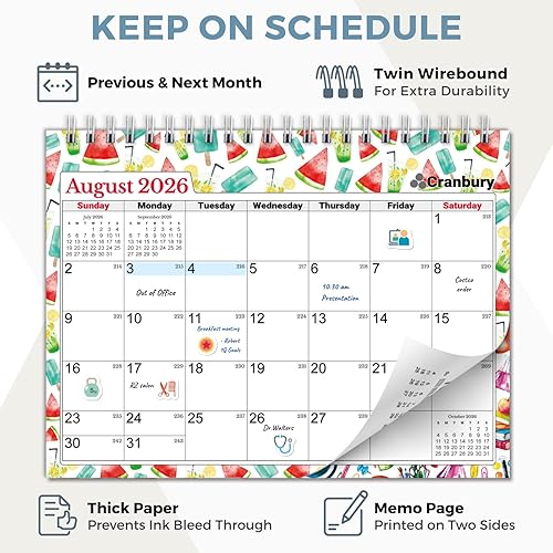 Miniatura 5 de CRANBURY Calendario de escritorio pequeño 2026 de 8 x 6 pulgadas, calendario de escritorio abatible de pie de 8 x 6 pulgadas, diseño de estaciones,