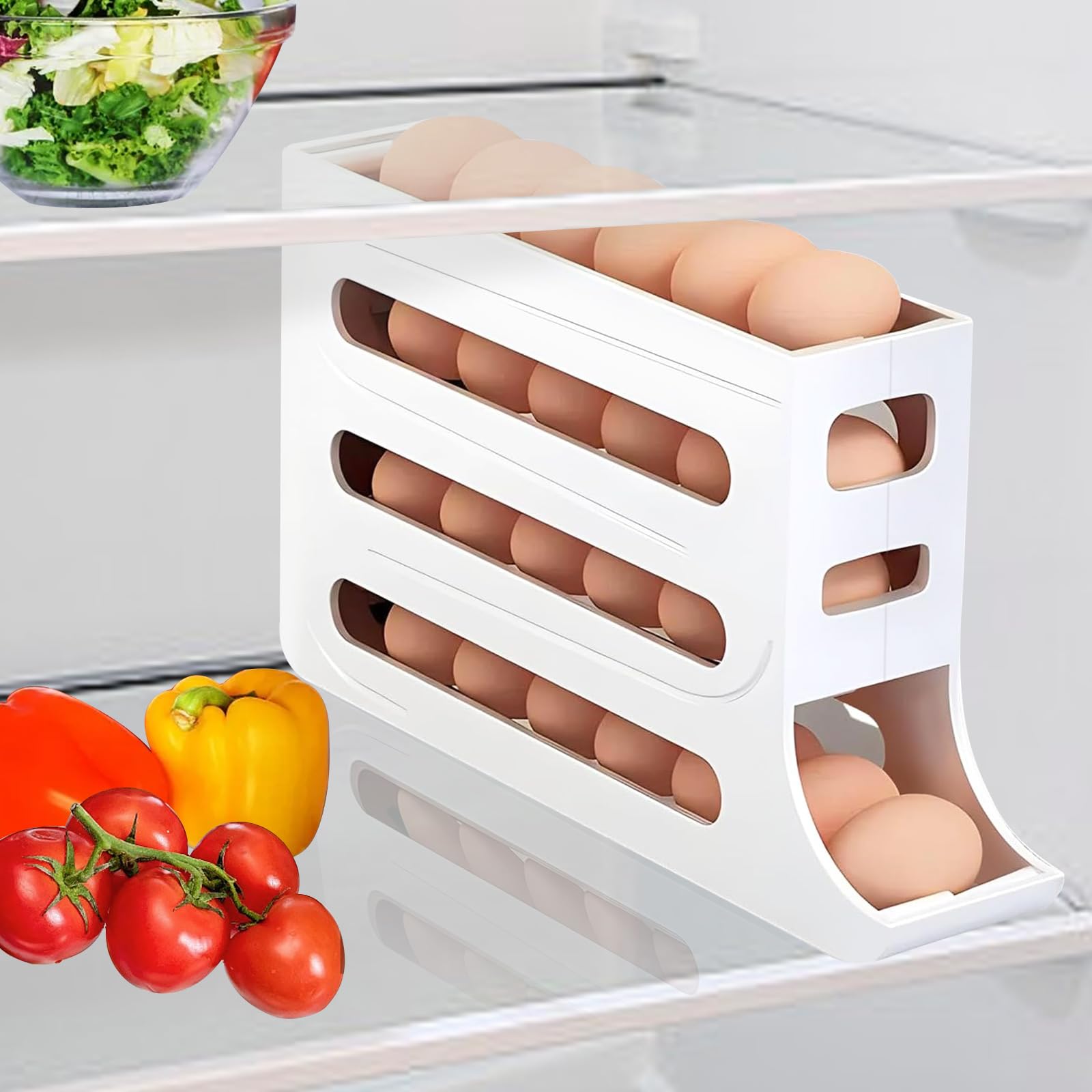 Organizador Nevera de 30 Huevos, Dispensador para Frigorifico con Diseño Práctico, Ideal para Mantener el Orden en la Cocina