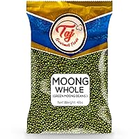 Vista 1 de TAJ Premium Indian Moong Dal Entero, Frijoles Mung, tarro de 3.5 libras