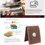 STARHIDE Personalised Custom Engraved RFID Blocking Wallet for Men - Genuine Distressed Leather Coin Pocket Wallet - Customised Gift for Dad, Boyfriend, or Husband (Brown, Text Engraved)