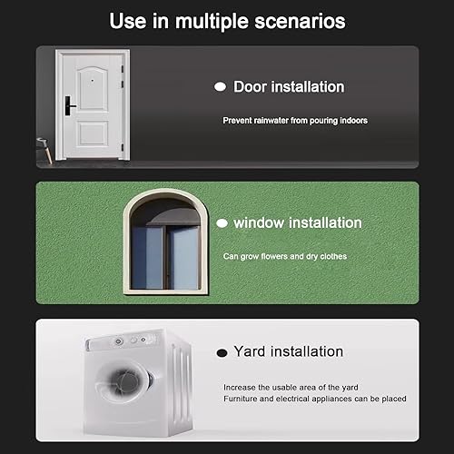 Miniatura 8 de Cubierta de refugio de lluvia para ventana al aire libre, toldo marrón para puerta delantera, toldo arqueado de patio, porche, cubierta moderna de