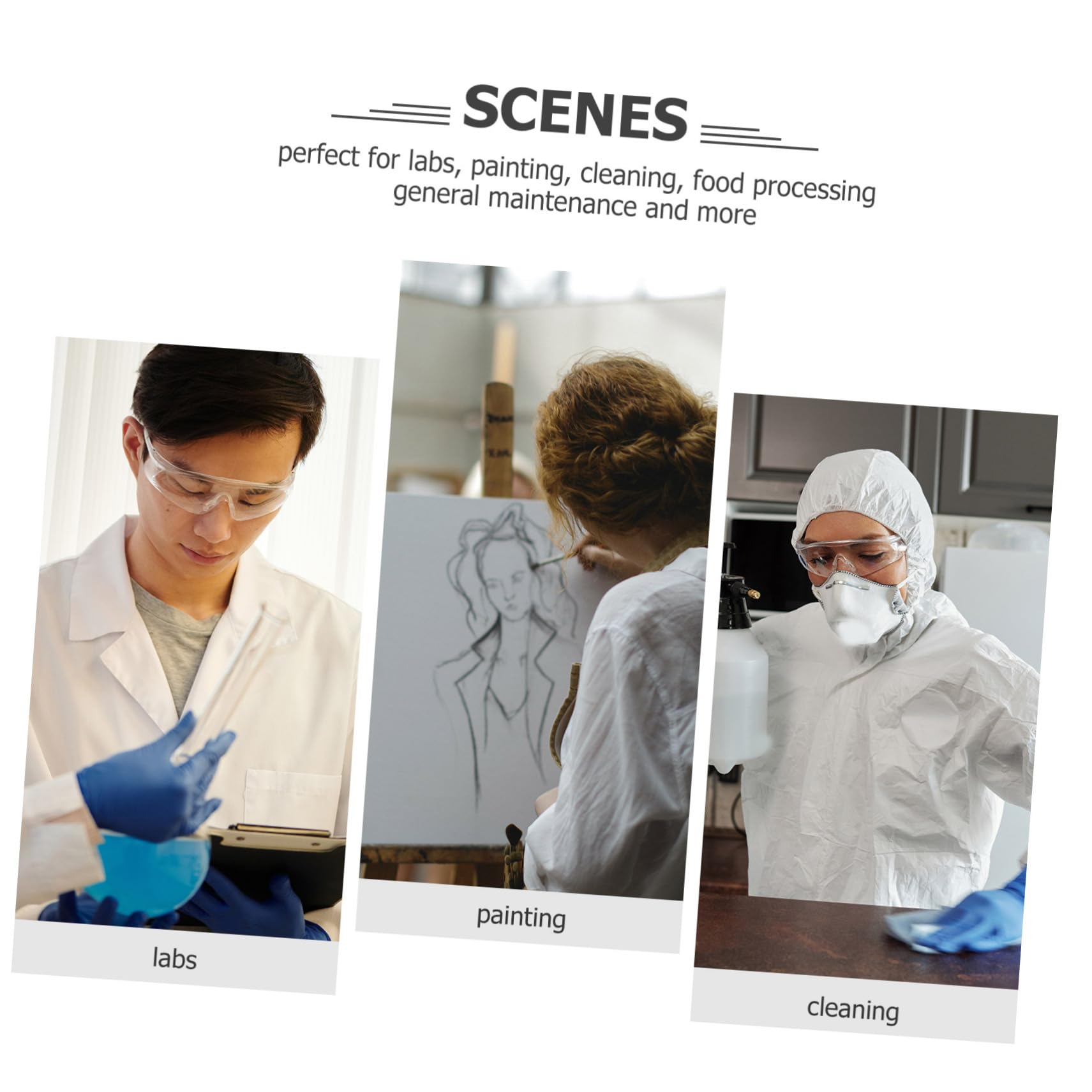 GALPADA Lab Coat Monouso Bianco Non Tessuto, Facile da Indossare e Togliere, per Manutenzione e Lavorazione Alimentare, Confezione da 10 Pezzi Stile Casuale