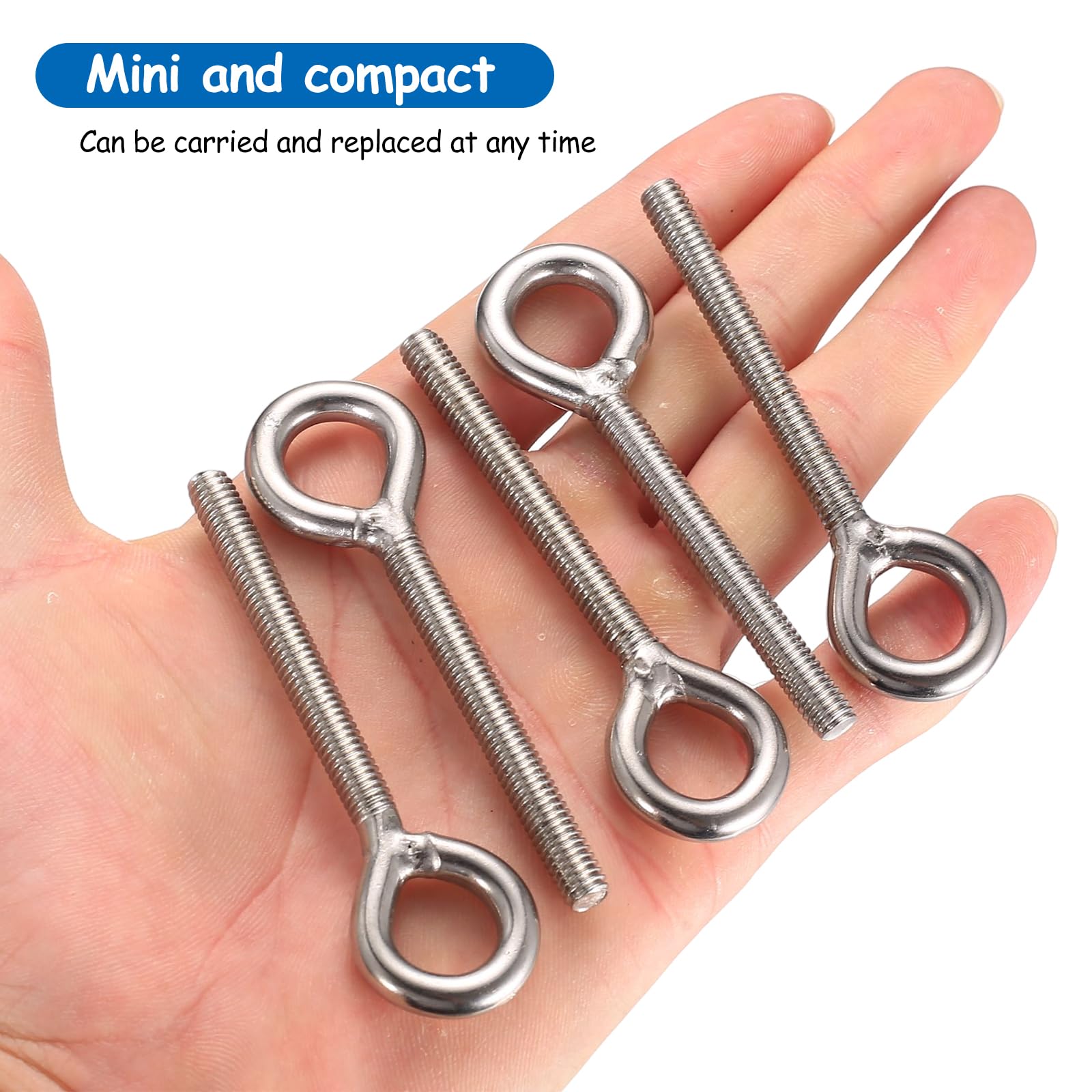25 Pz Bulloni Occhiello M6, Golfare M6, Golfari Bullone ad Occhiello Lungo, Bullone Occhiellos, Golfare in Acciaio Inox 304 con Filettatura per Attrezzature di Sollevamento Fissaggio Sospensione (25)