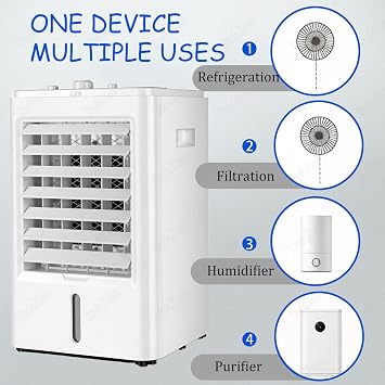 12V/24V Car Air Conditioner, Portable Cooling Fan, 3 Speed Evaporative Air Cooler for RV and Truck, Caravan Mini Air Conditioner 24V
