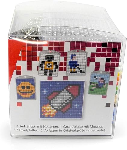 Miniatura 9 de P90033-63501 Pixel Fun Craft Kit 16, para 4 medallones, llaveros, niños y niñas, ideal como un pequeño regalo, bolsa, para fiestas de cumpleaños