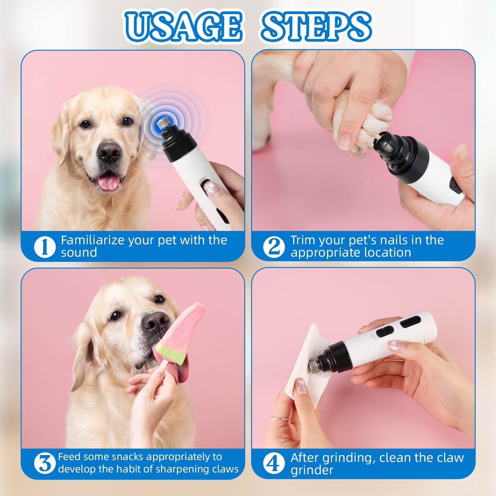 Orthopfote Orthotrimmer Pro, Ortho Pfote Orthotrimmer, Ttrimnox Pro – Der Leise Krallenschleifer Für Stressfreie Pflege, Effiziente Pfotenpflege Für Hunde Zu Hause (2p)