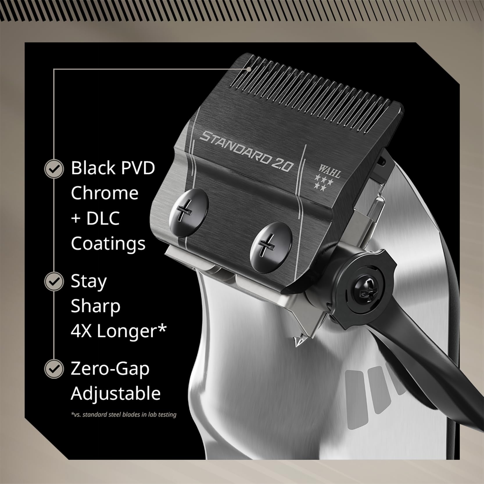 Wahl Senior 2.0 - Tosatrice Professionale Cordless - Tosatrice da Barbiere per Sfumature, Motore Adaptive Speed Control, Lama DLC, 2,5 Ore di Autonomia, Base di Ricarica