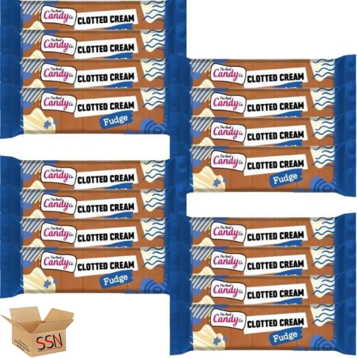 The Real Candy Co.Nougat and fudge bars Boxes 16x130g in Box (The Real Candy Co. Clotted Cream Fudge 130g Box)